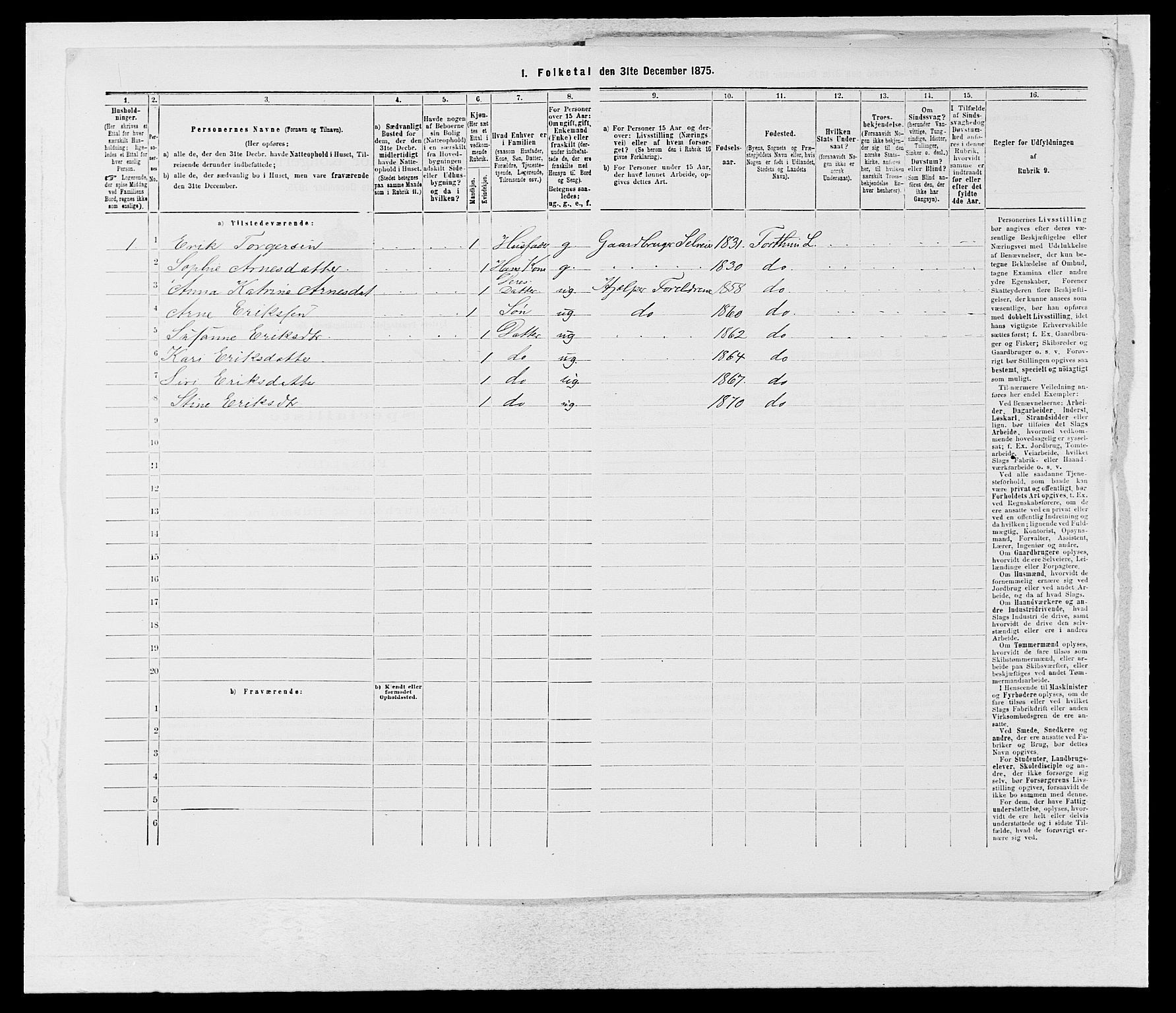 SAB, 1875 census for 1426P Luster, 1875, p. 32