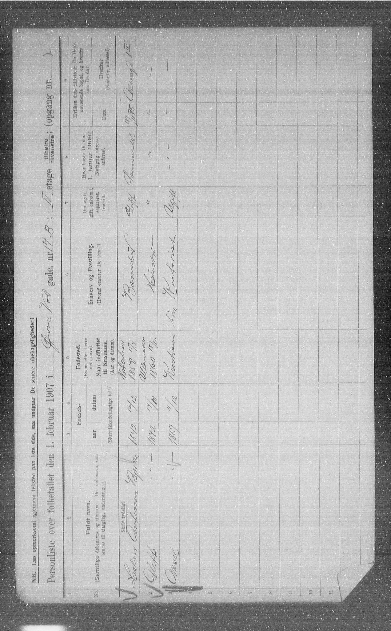 OBA, Municipal Census 1907 for Kristiania, 1907, p. 66089