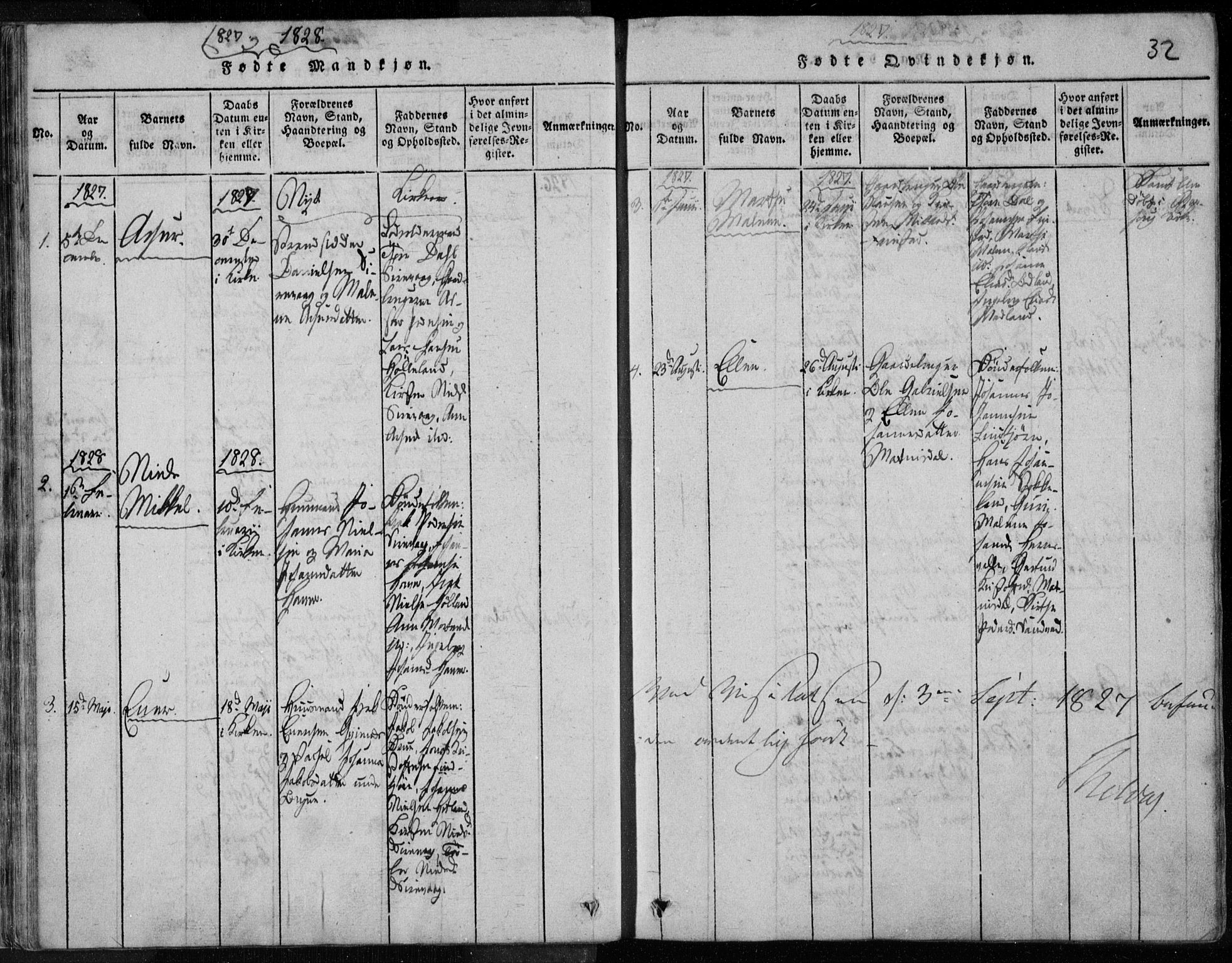 Eigersund sokneprestkontor, AV/SAST-A-101807/S08/L0008: Parish register (official) no. A 8, 1816-1847, p. 32