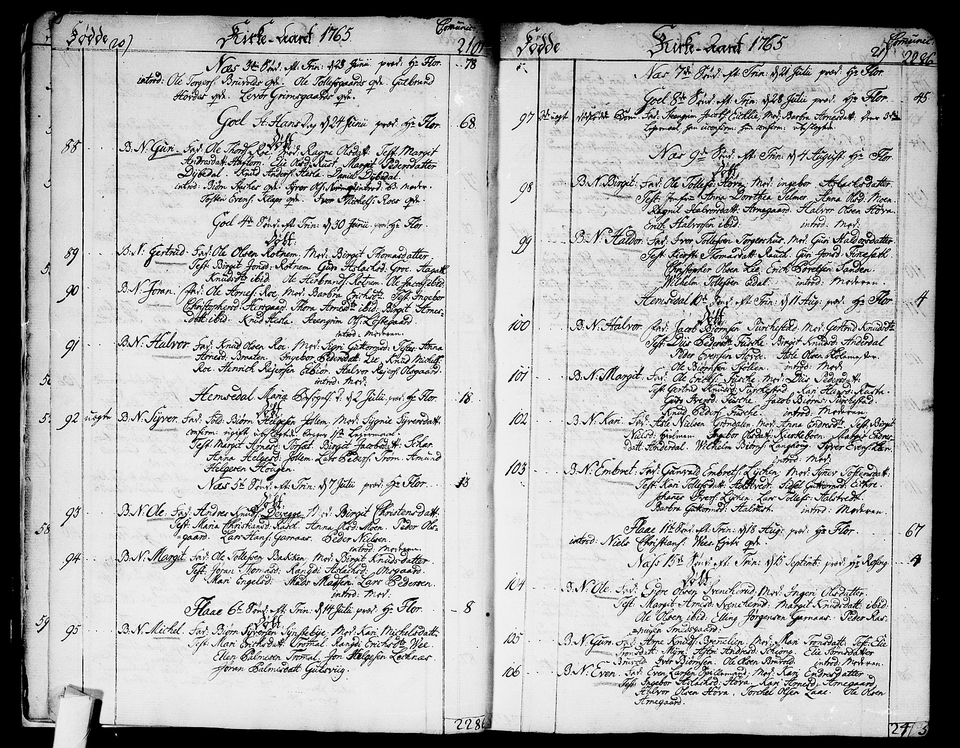 Nes kirkebøker, AV/SAKO-A-236/F/Fa/L0004: Parish register (official) no. 4, 1764-1786, p. 20-21