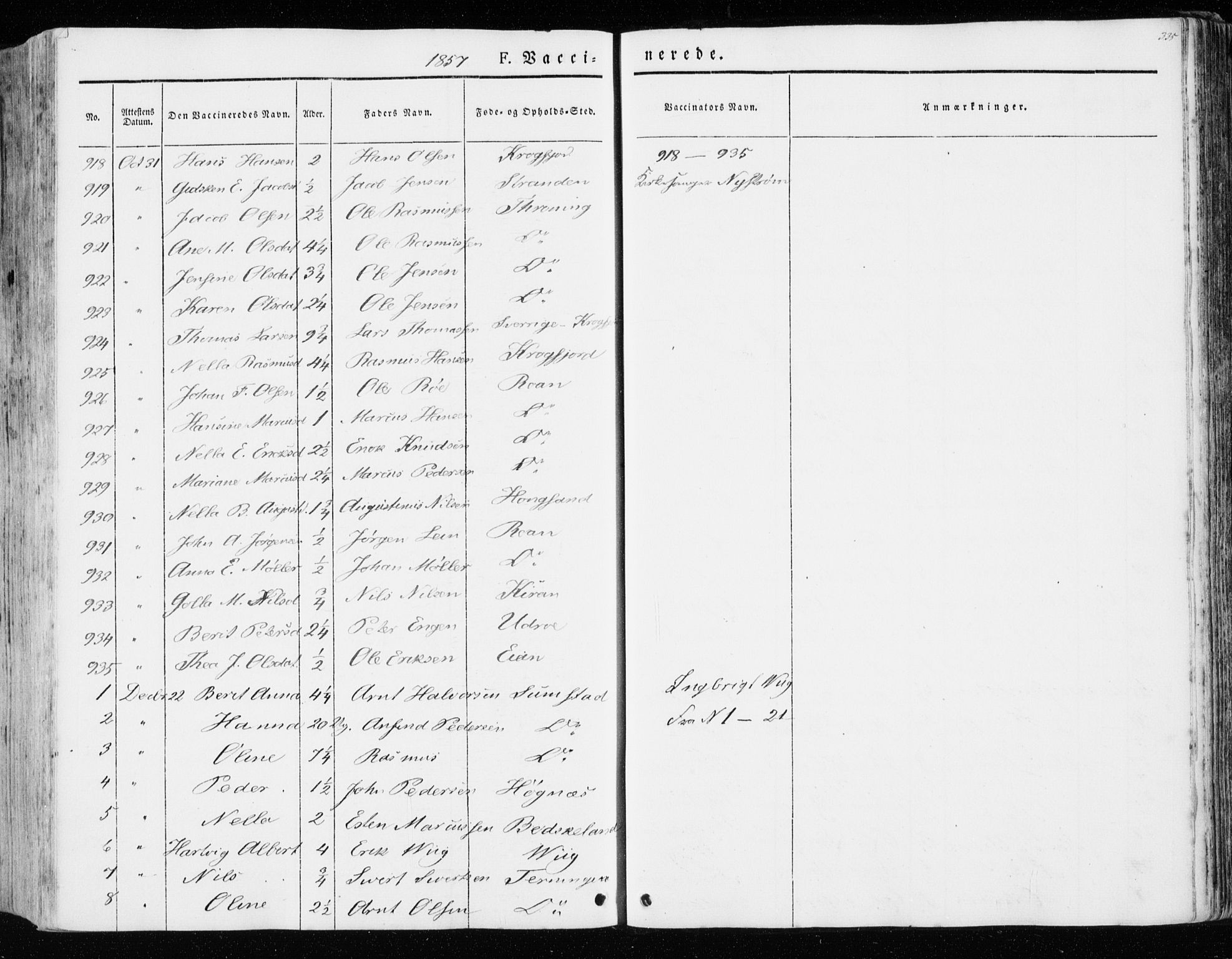 Ministerialprotokoller, klokkerbøker og fødselsregistre - Sør-Trøndelag, SAT/A-1456/657/L0704: Parish register (official) no. 657A05, 1846-1857, p. 335