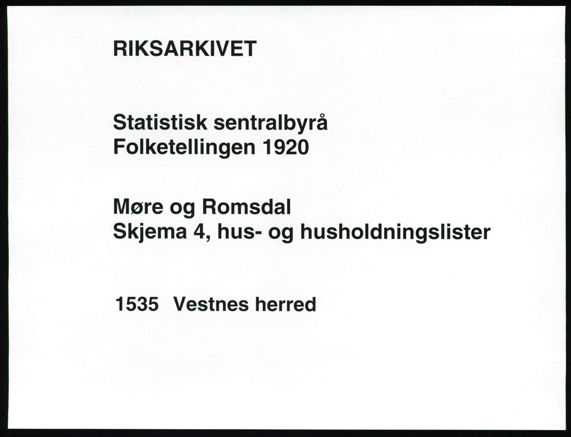 SAT, 1920 census for Vestnes, 1920, p. 37