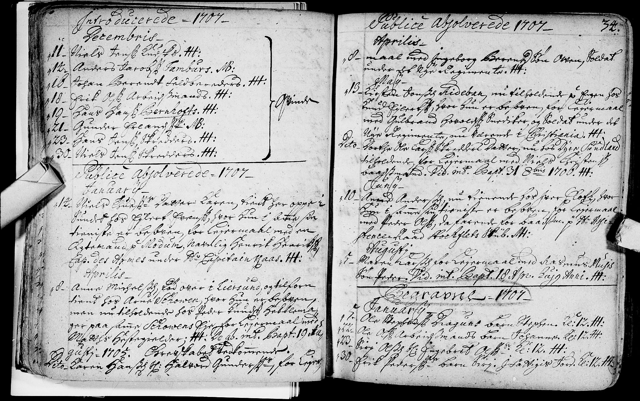 Bragernes kirkebøker, SAKO/A-6/F/Fa/L0003: Parish register (official) no. I 3, 1706-1734, p. 34