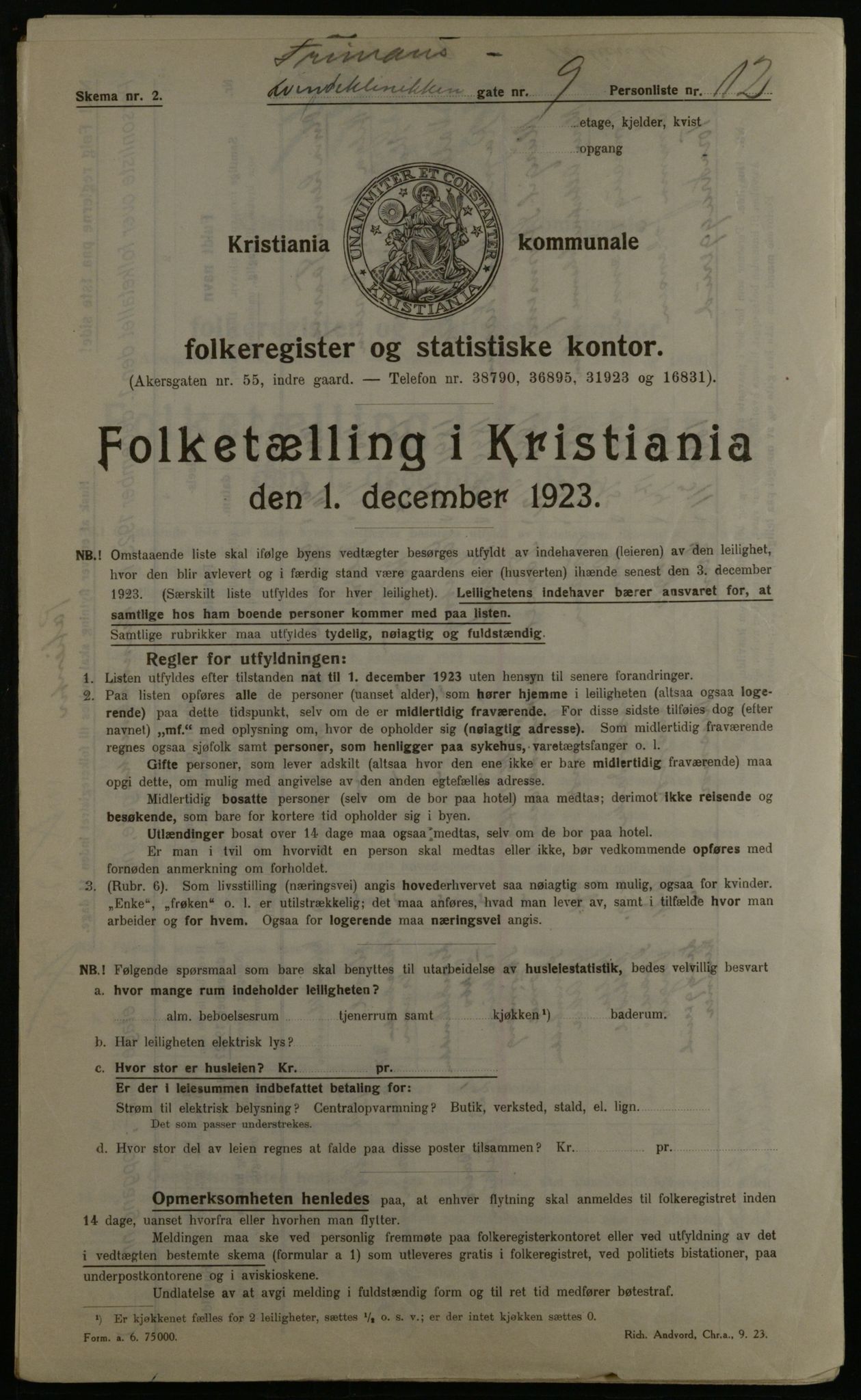 OBA, Municipal Census 1923 for Kristiania, 1923, p. 30241