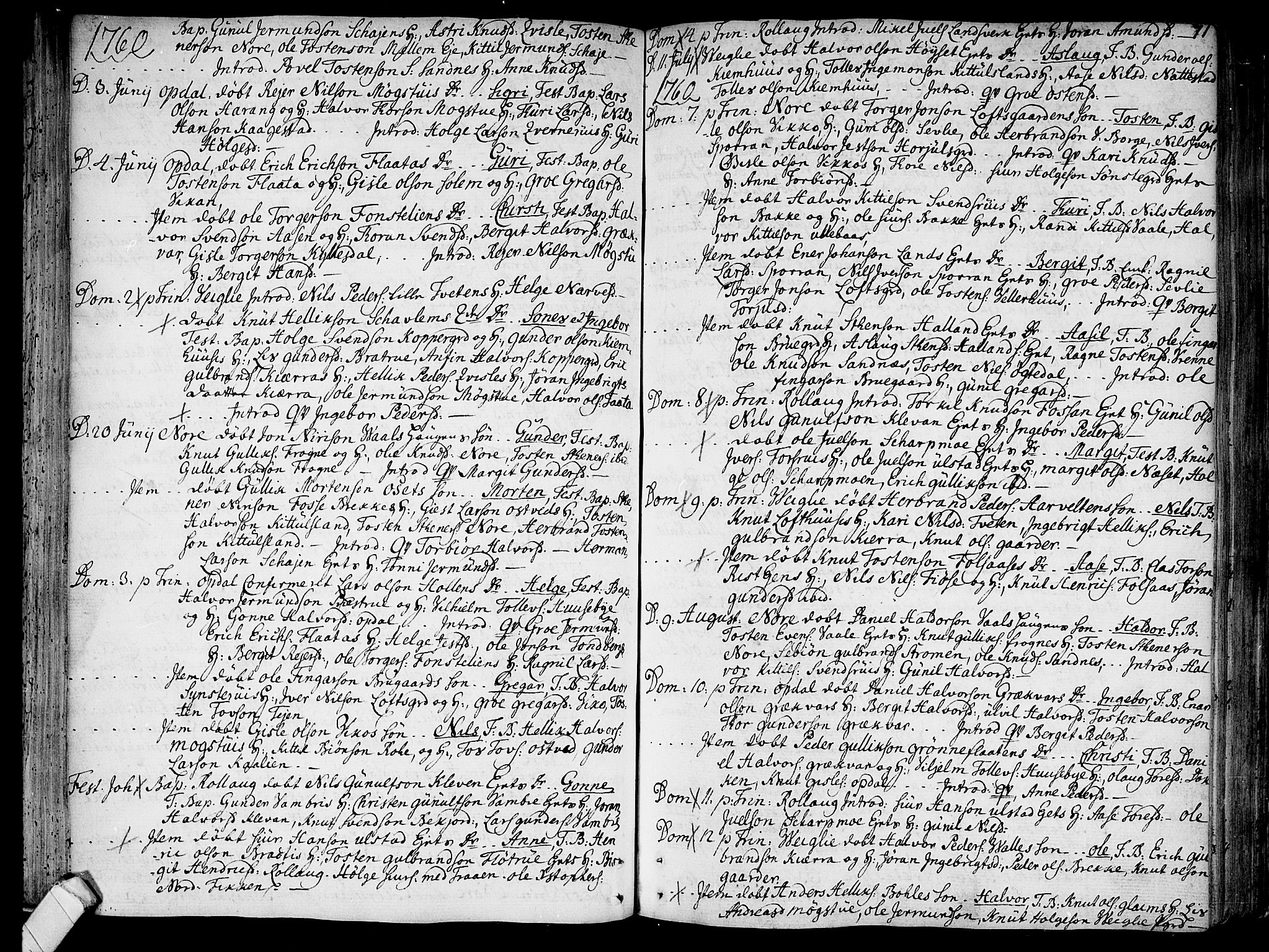 Rollag kirkebøker, SAKO/A-240/F/Fa/L0003: Parish register (official) no. I 3, 1743-1778, p. 71