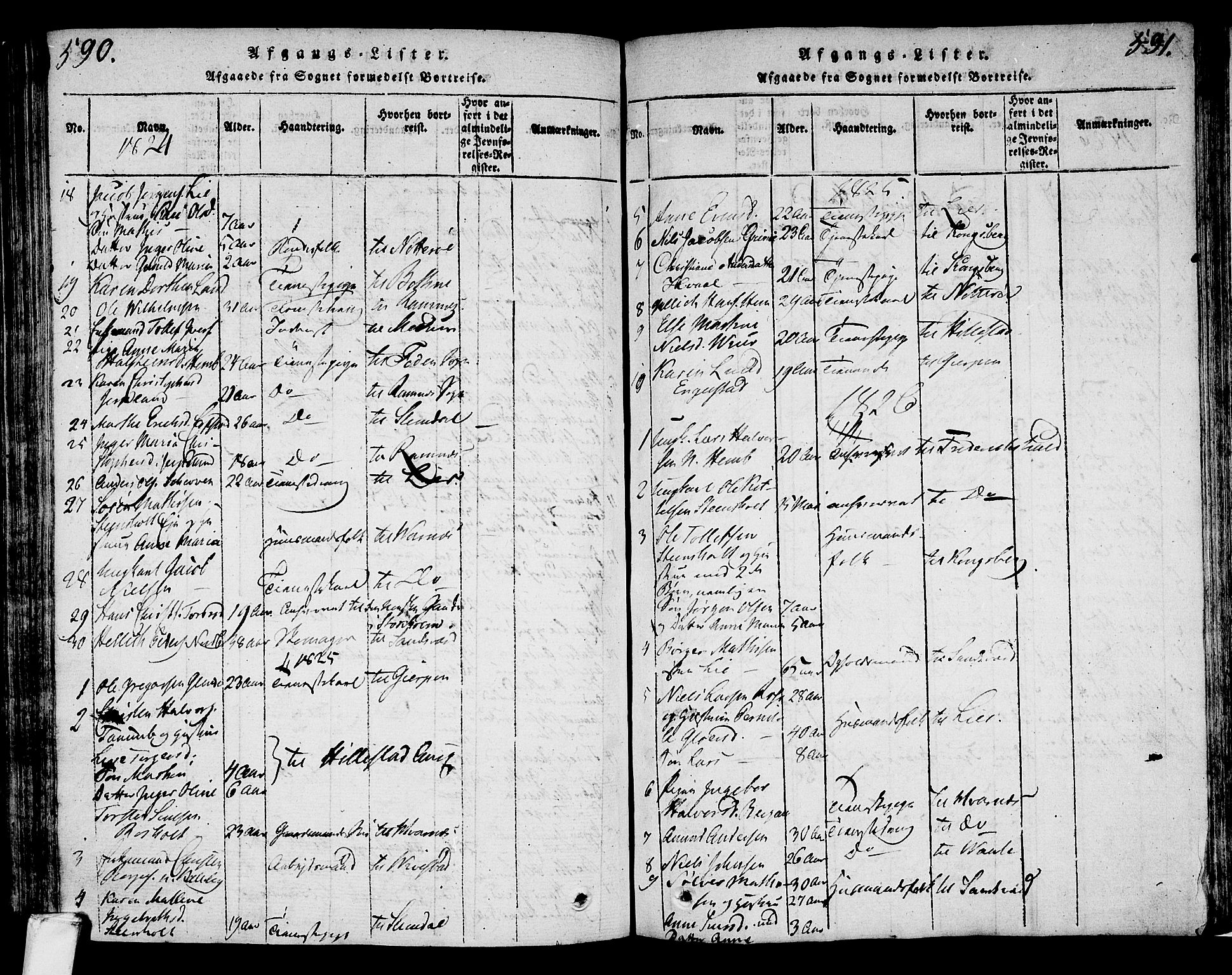 Lardal kirkebøker, AV/SAKO-A-350/F/Fa/L0005: Parish register (official) no. I 5, 1814-1835, p. 590-591