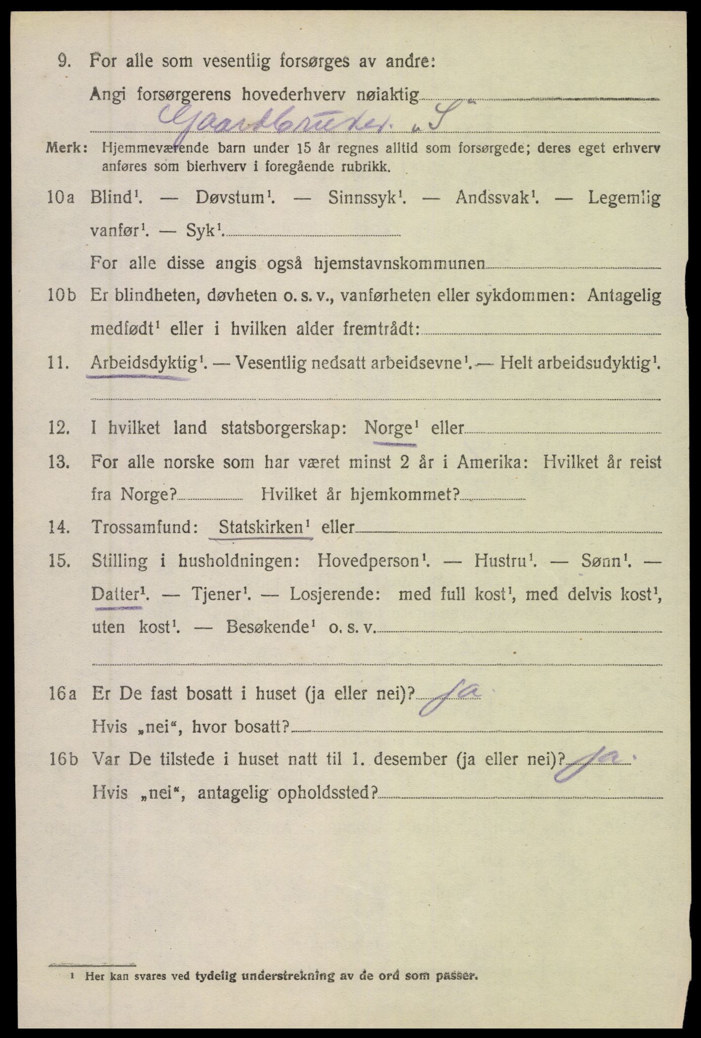 SAK, 1920 census for Øyestad, 1920, p. 6479