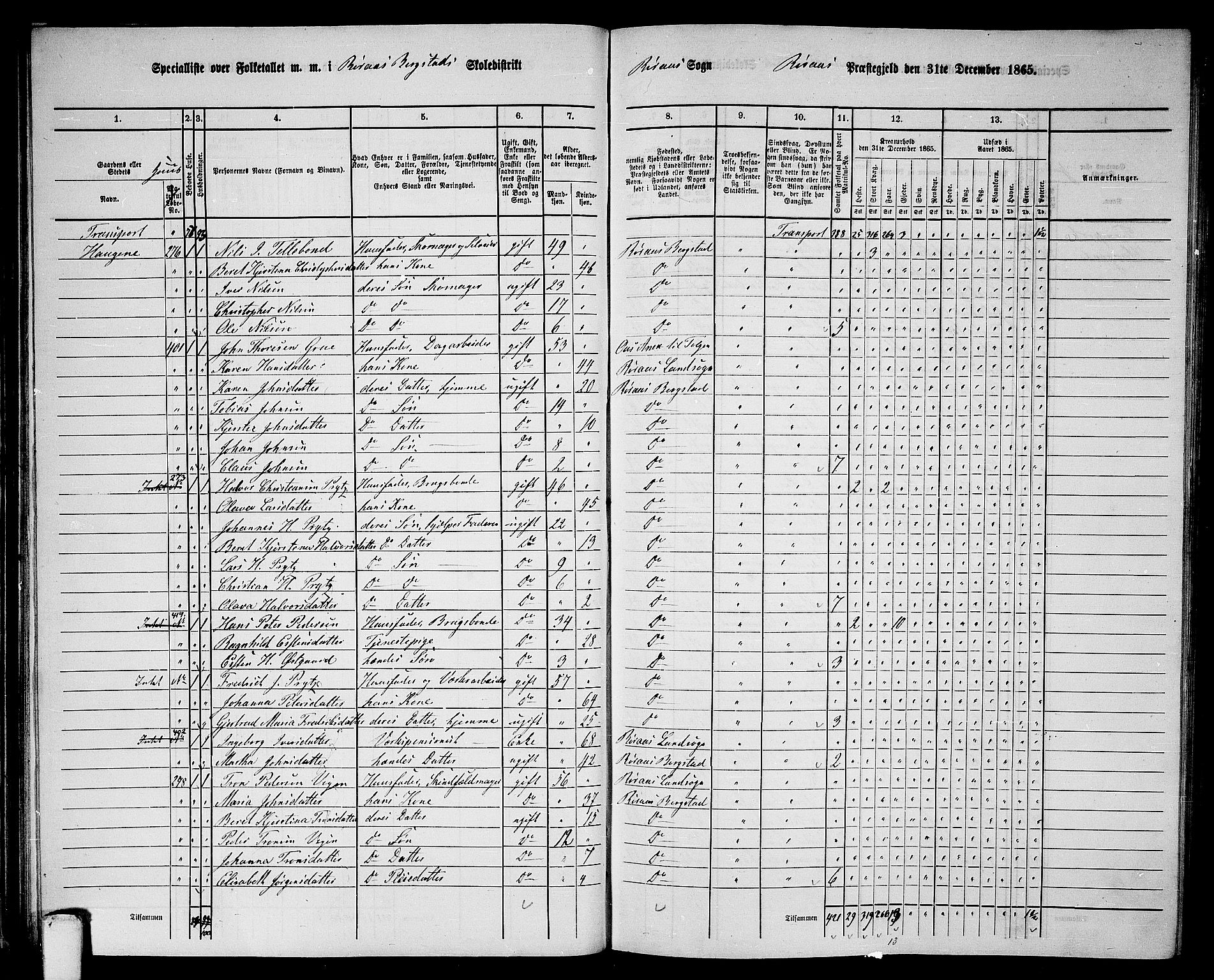 RA, 1865 census for Røros, 1865, p. 48