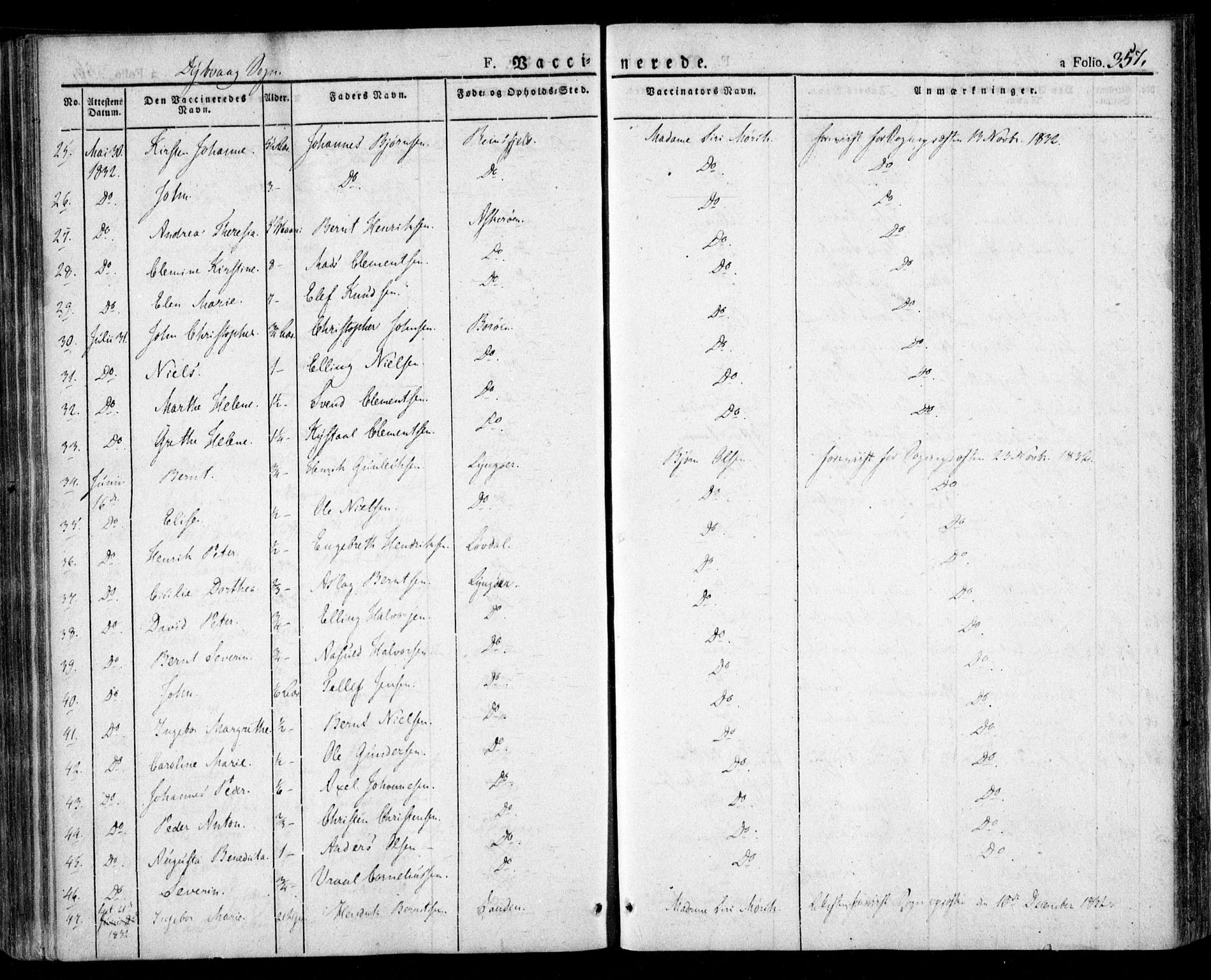 Dypvåg sokneprestkontor, SAK/1111-0007/F/Fa/Faa/L0004: Parish register (official) no. A 4, 1824-1840, p. 357