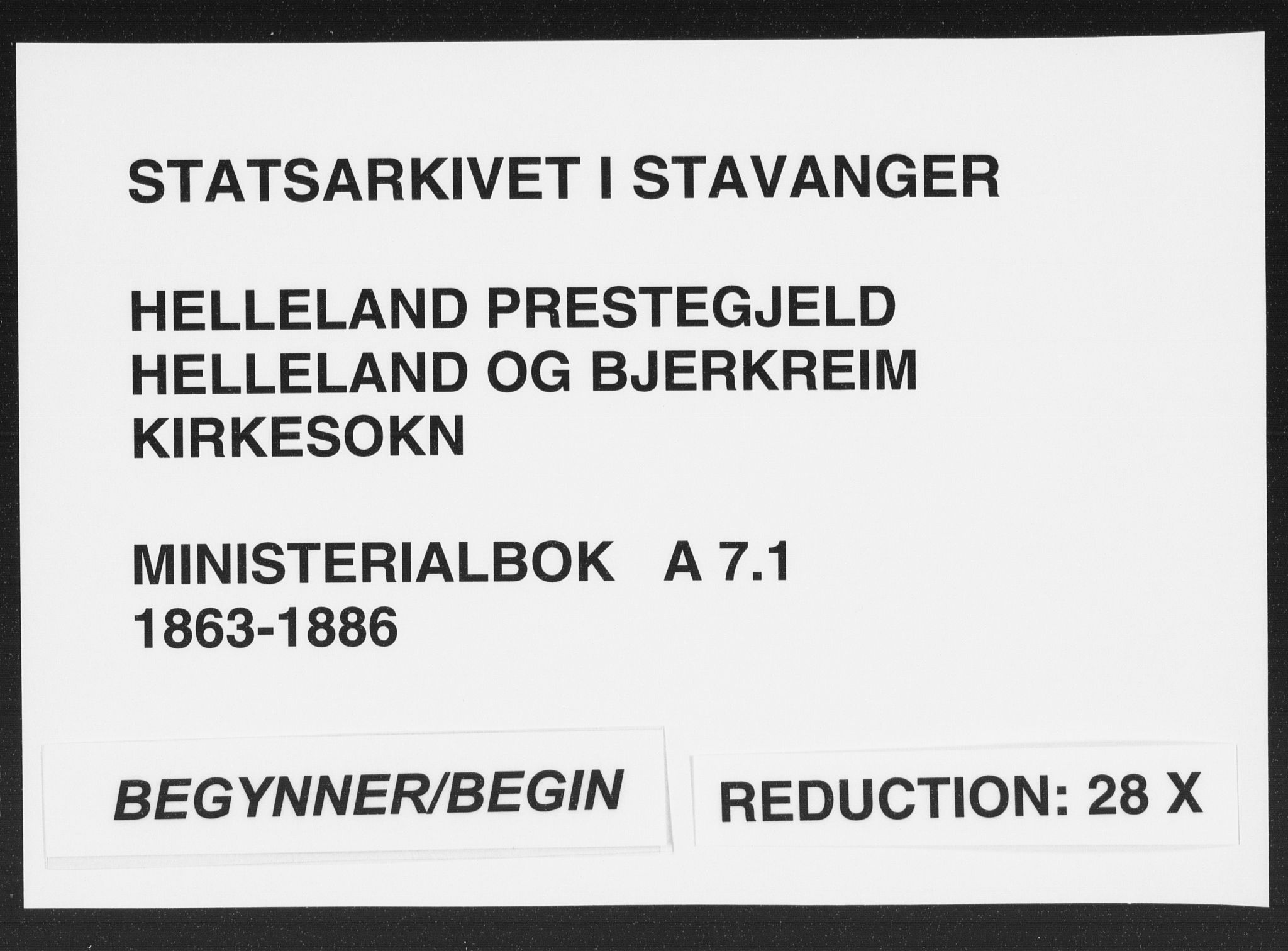 Helleland sokneprestkontor, AV/SAST-A-101810: Parish register (official) no. A 7.1, 1863-1886