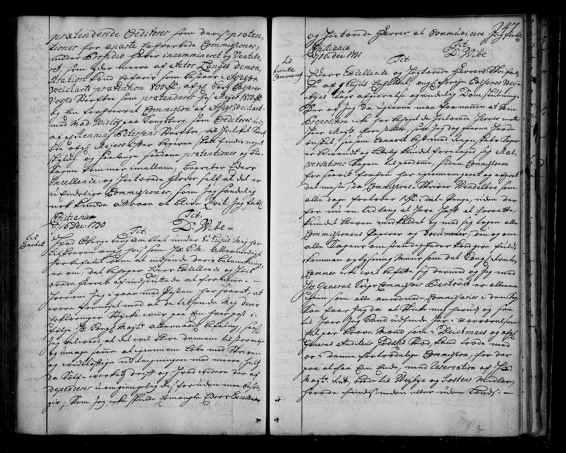 Stattholderembetet 1572-1771, AV/RA-EA-2870/Be/L0004: Korrespondanseprotokoll, 1727-1731, p. 246b-247a