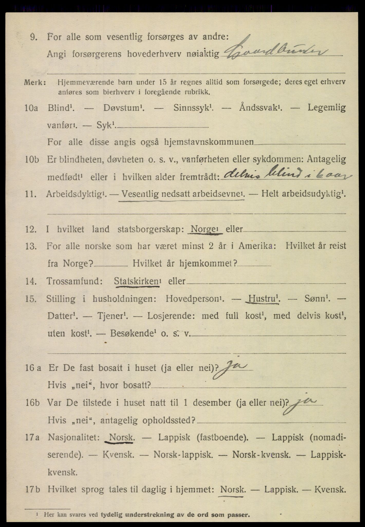 SAT, 1920 census for Sørfold, 1920, p. 3804