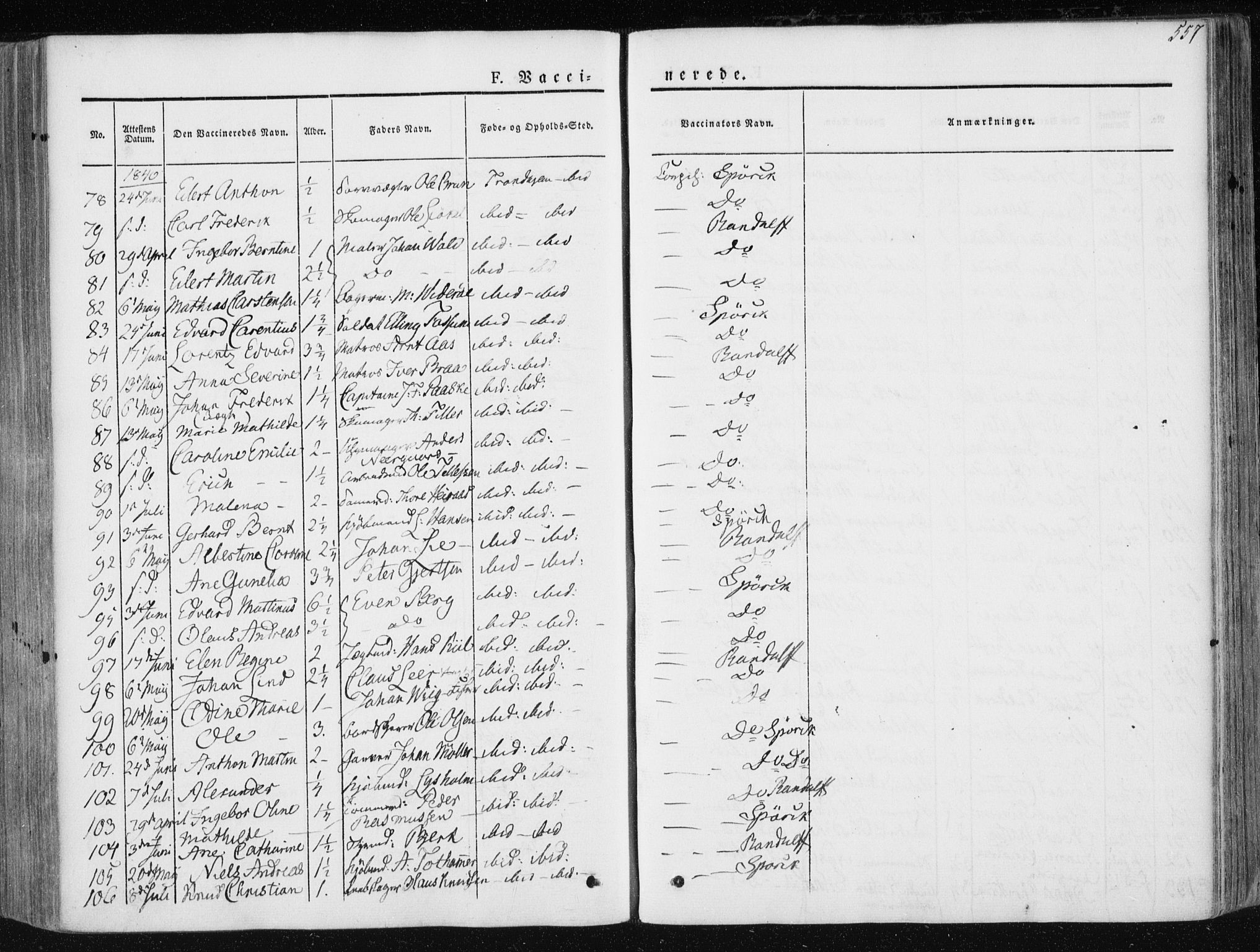 Ministerialprotokoller, klokkerbøker og fødselsregistre - Sør-Trøndelag, AV/SAT-A-1456/601/L0049: Parish register (official) no. 601A17, 1839-1847, p. 557