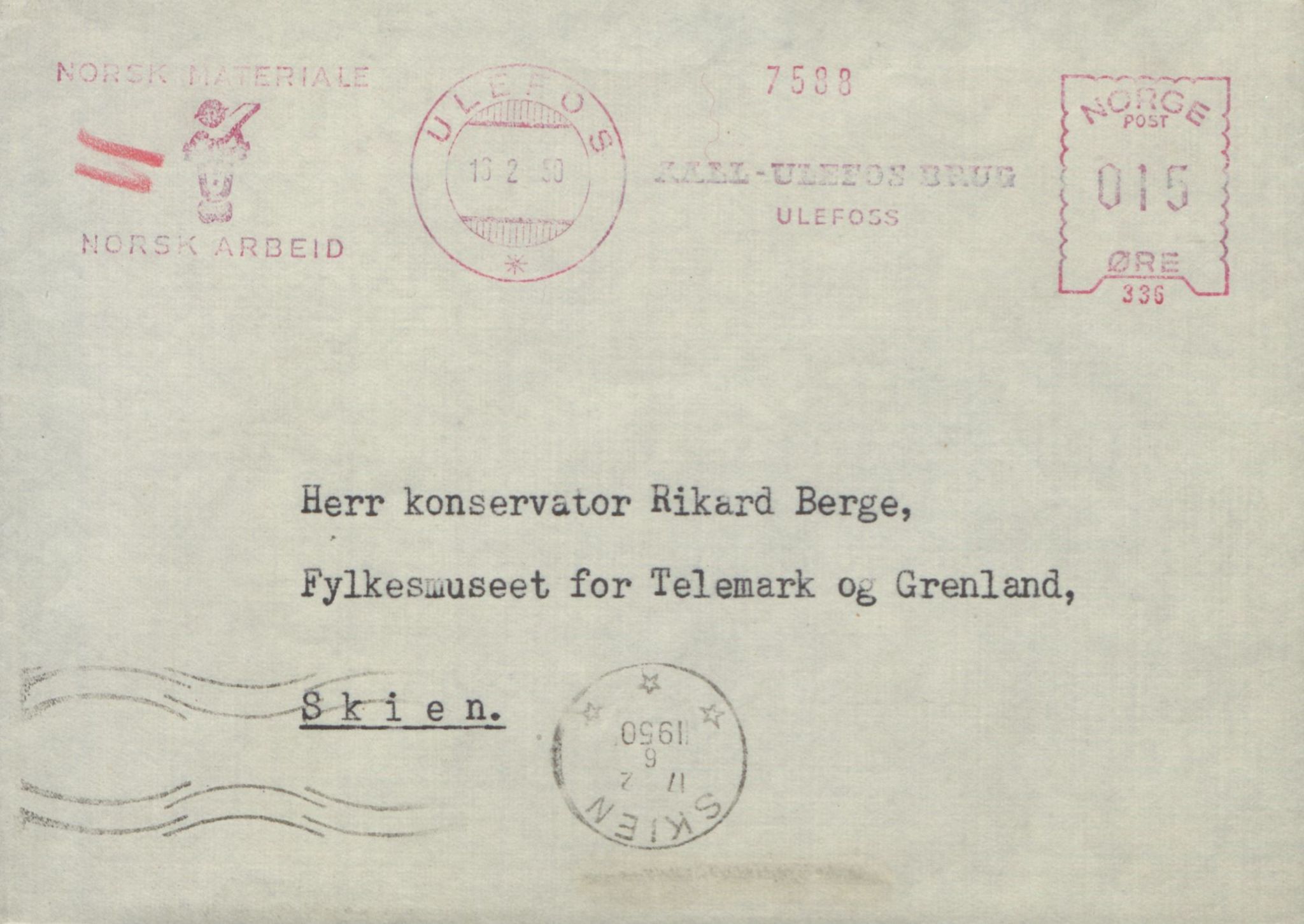 Rikard Berge, TEMU/TGM-A-1003/F/L0018/0057: 600-656 / 656 Brev til Rikard Berge, 17 nr,, 1910-1950, p. 11