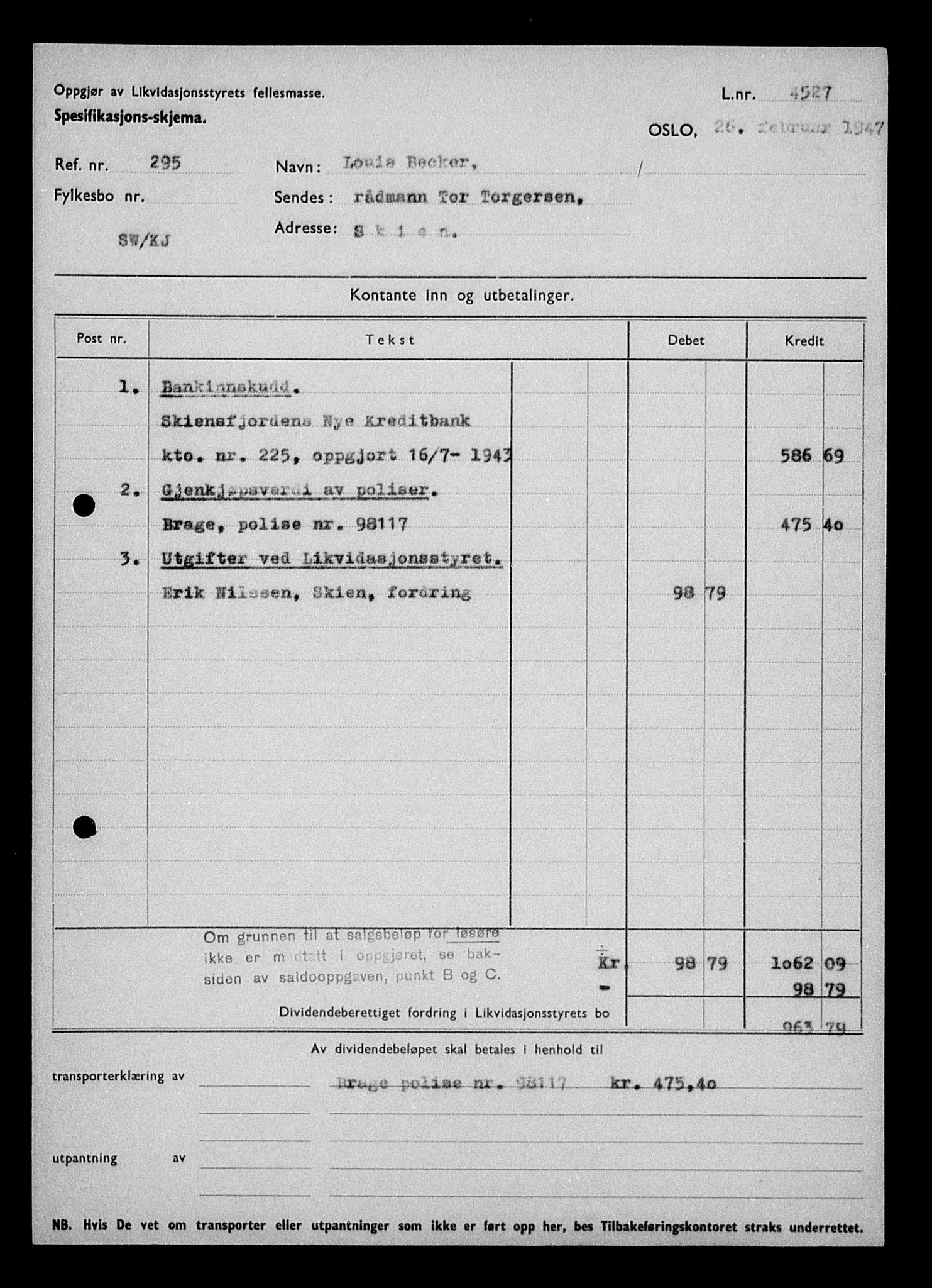 Justisdepartementet, Tilbakeføringskontoret for inndratte formuer, AV/RA-S-1564/H/Hc/Hcd/L0990: --, 1945-1947, p. 476