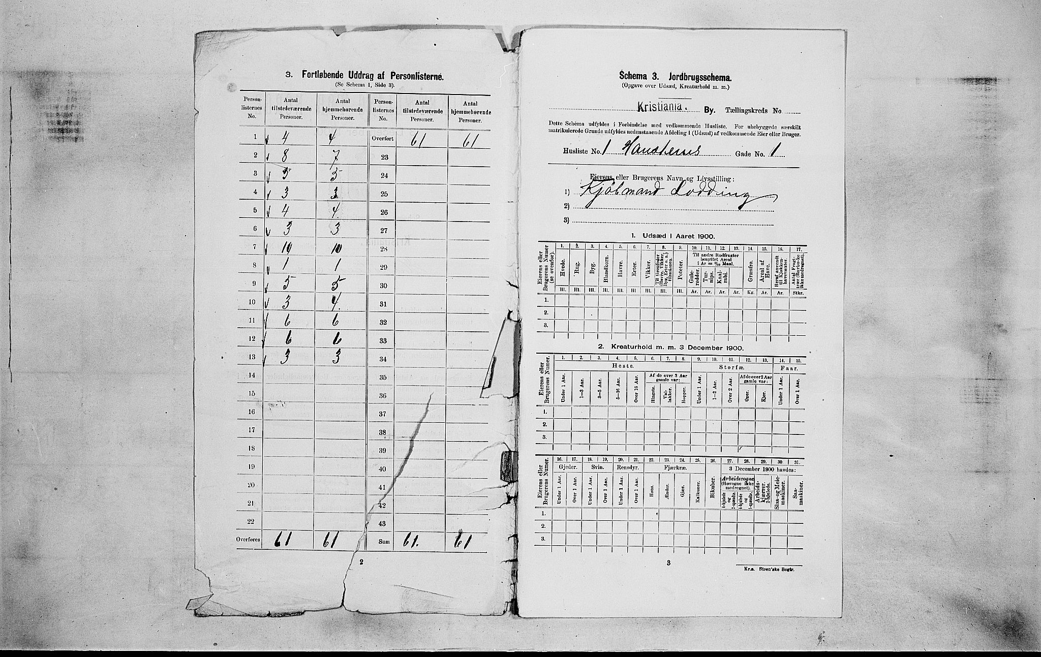 SAO, 1900 census for Kristiania, 1900, p. 32688