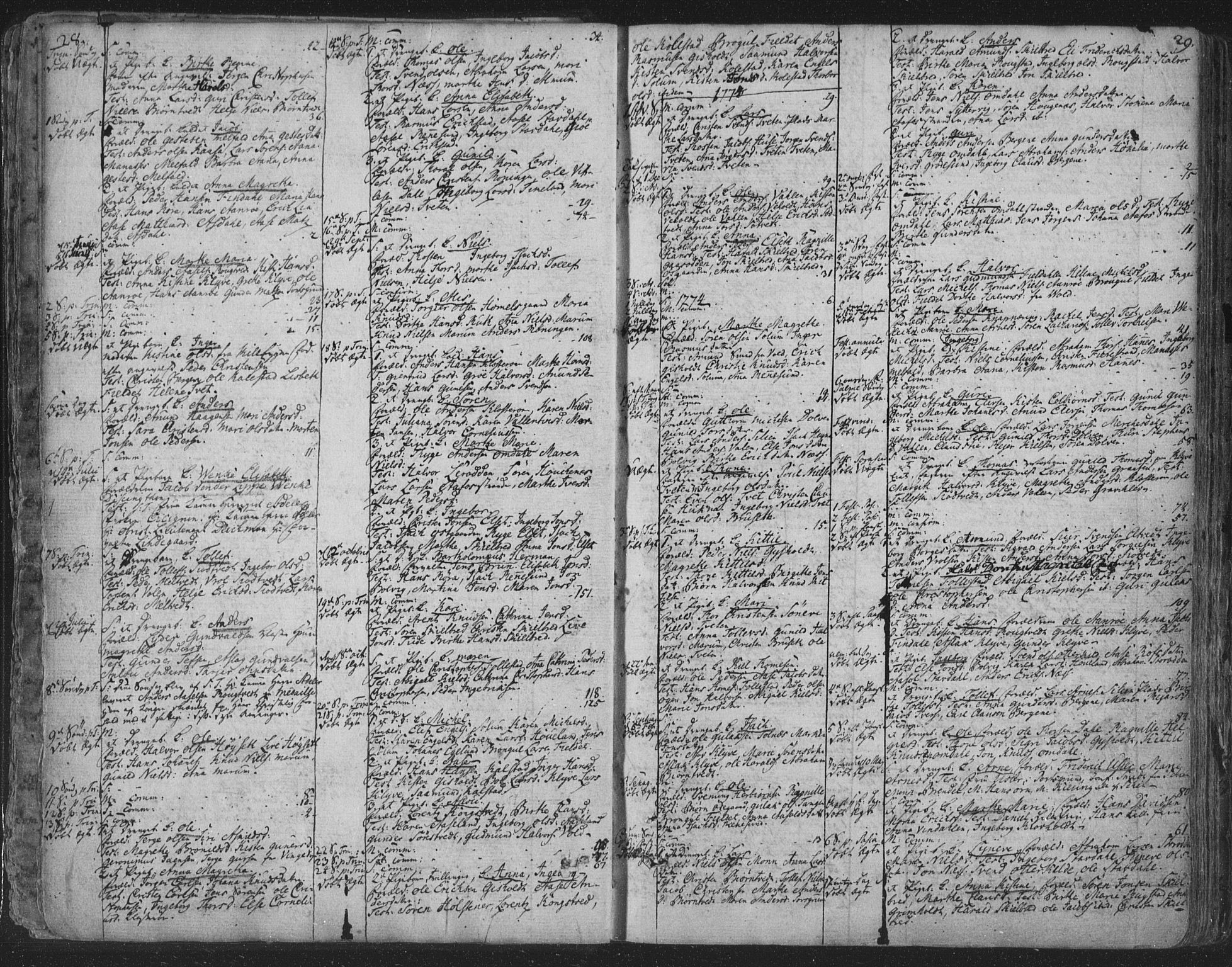 Solum kirkebøker, AV/SAKO-A-306/F/Fa/L0003: Parish register (official) no. I 3, 1761-1814, p. 28-29