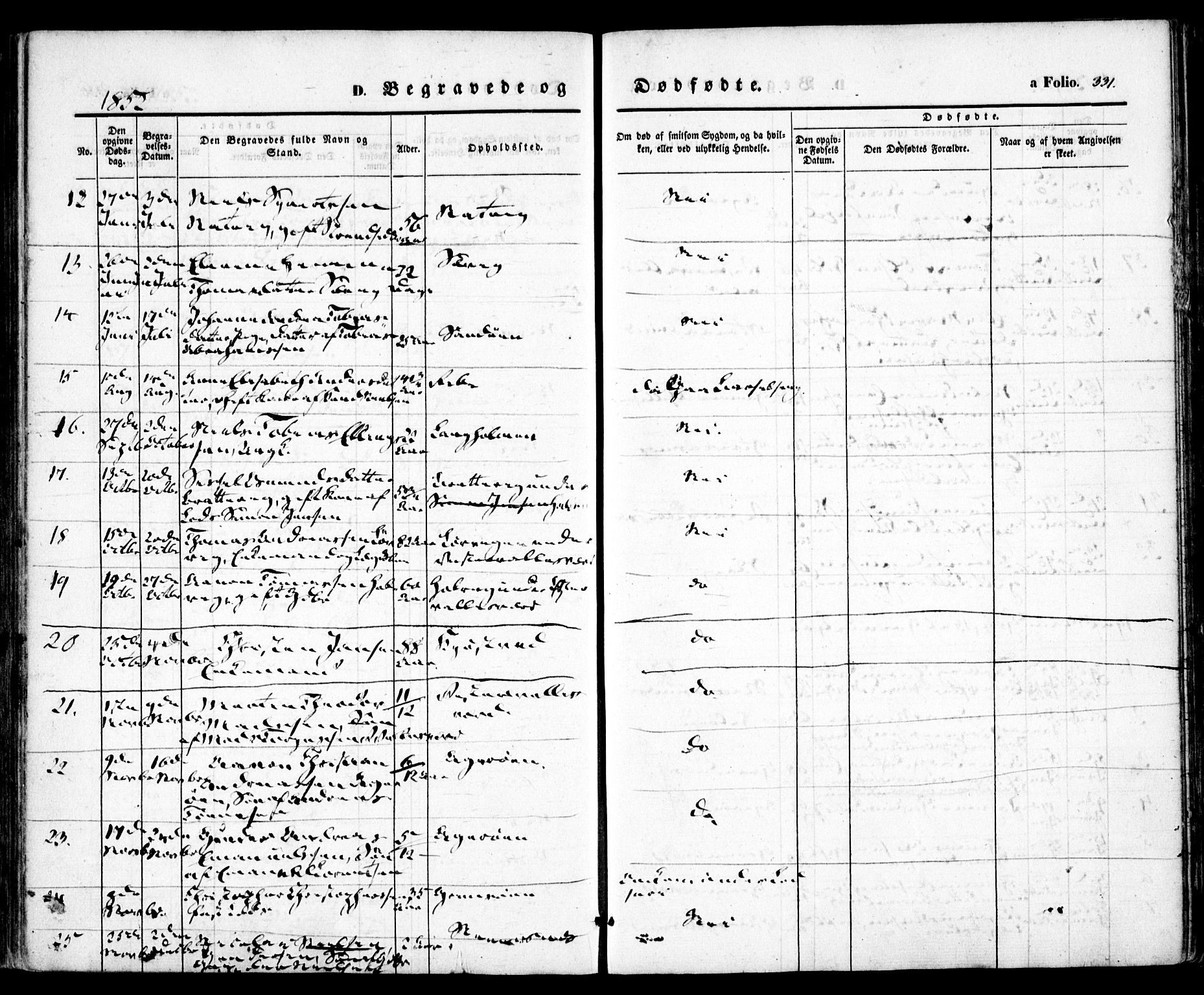 Høvåg sokneprestkontor, SAK/1111-0025/F/Fa/L0003: Parish register (official) no. A 3, 1843-1858, p. 331