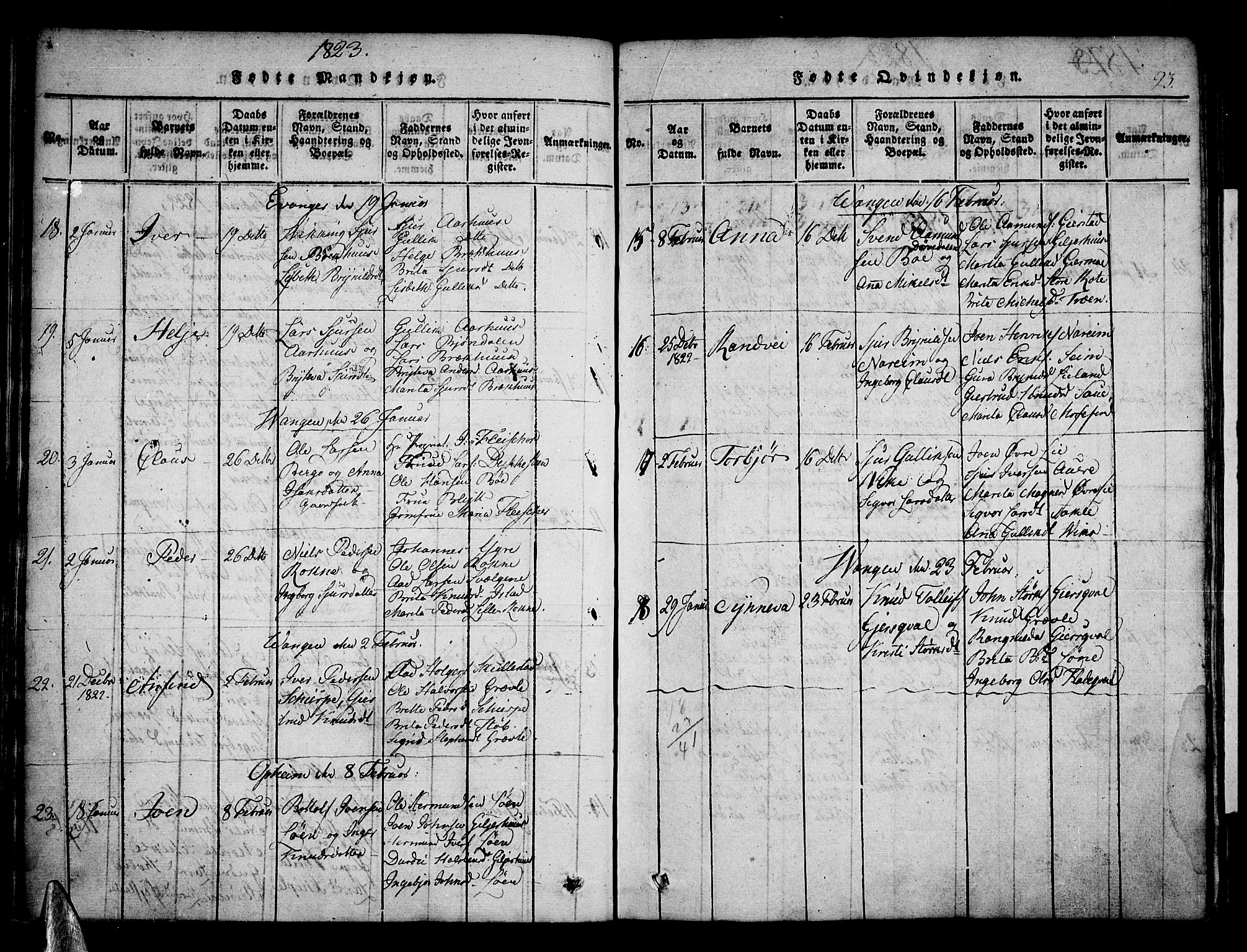 Voss sokneprestembete, AV/SAB-A-79001/H/Haa: Parish register (official) no. A 11, 1816-1827, p. 93