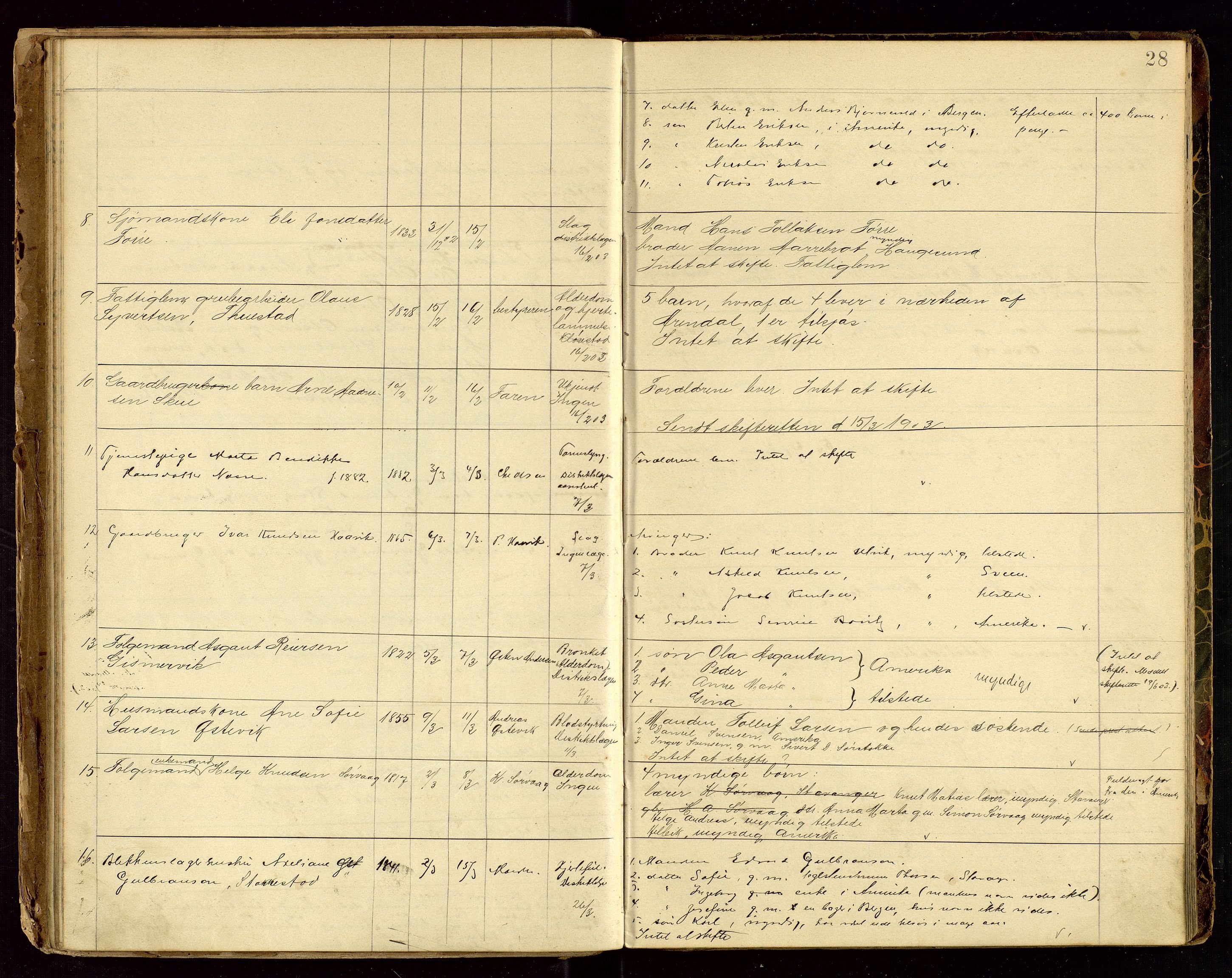 Avaldsnes lensmannskontor, AV/SAST-A-100286/Gga/L0001: "Dødslistene Avaldsnæs Prtgd  2 - 87  Kopervig Sogn  38 - 120", 1897-1916, p. 28