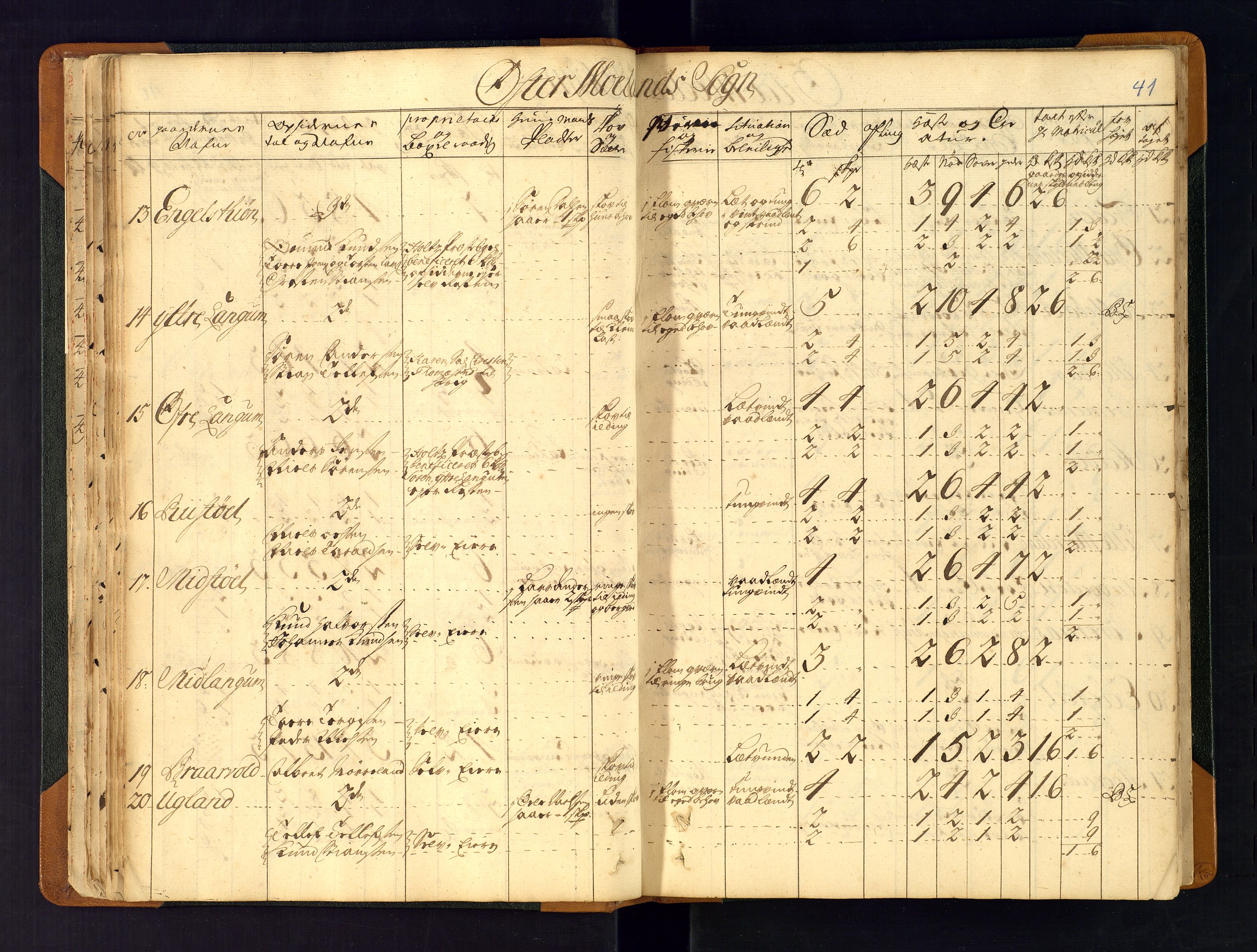 Nedenes fogderi, AV/SAK-1242-0006/Hb/L0481: Matrikkel, eksaminasjonsprotokoll, 1723, p. 40b-41a