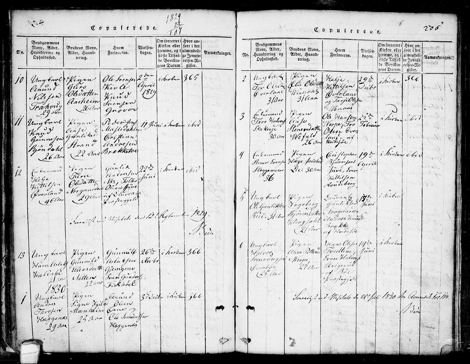 Seljord kirkebøker, SAKO/A-20/G/Ga/L0001: Parish register (copy) no. I 1, 1815-1854, p. 206
