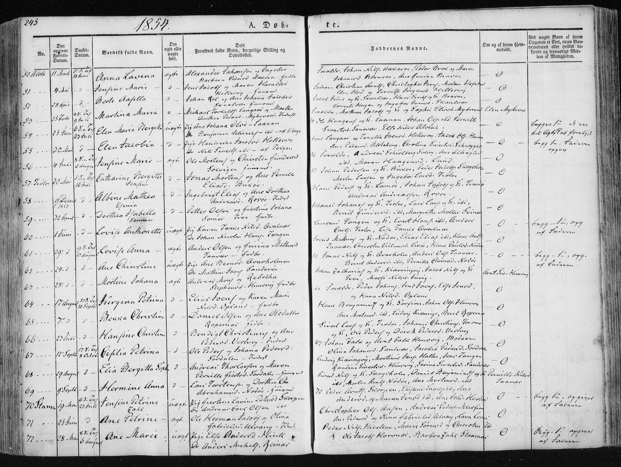 Ministerialprotokoller, klokkerbøker og fødselsregistre - Nordland, AV/SAT-A-1459/830/L0446: Parish register (official) no. 830A10, 1831-1865, p. 245