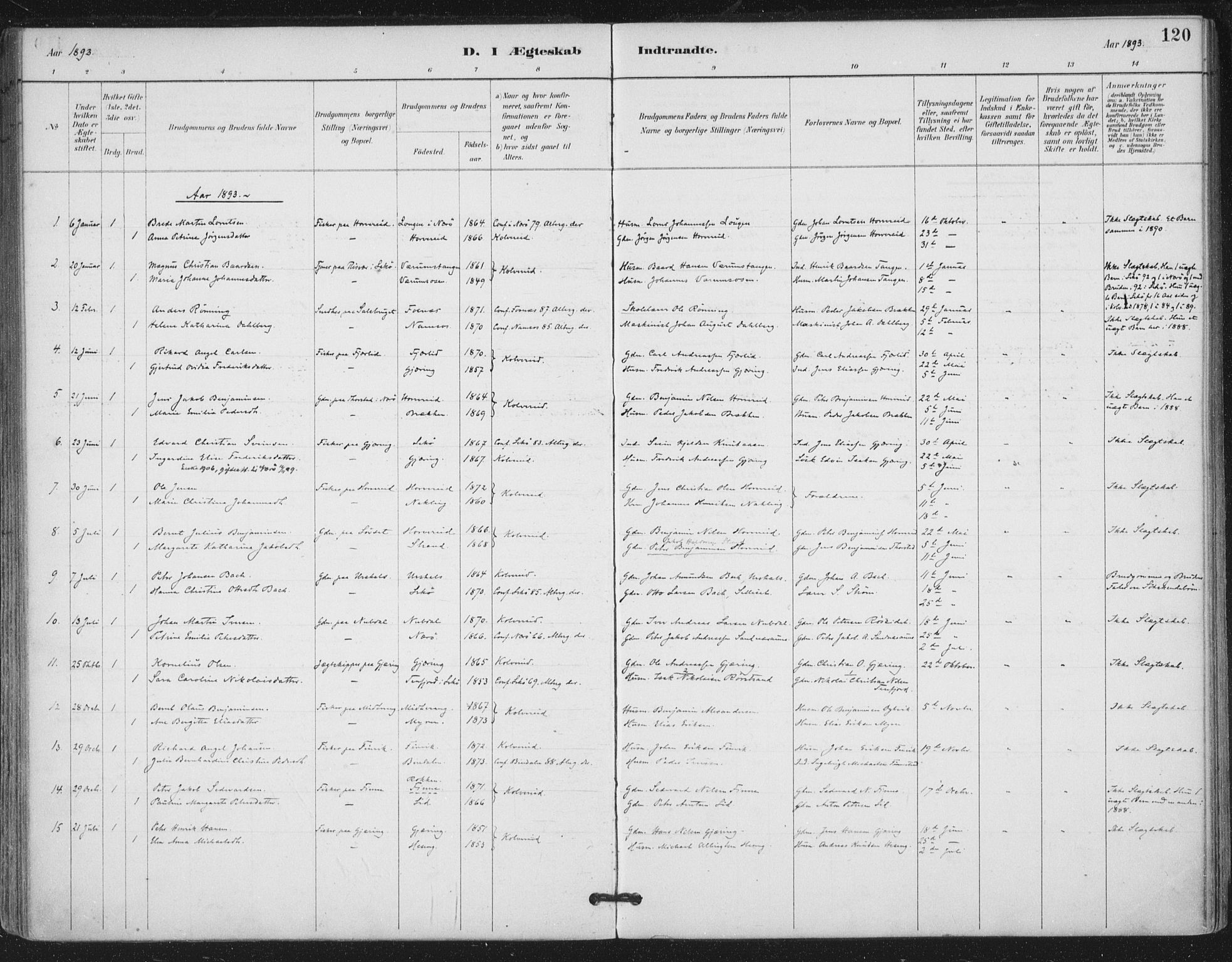 Ministerialprotokoller, klokkerbøker og fødselsregistre - Nord-Trøndelag, SAT/A-1458/780/L0644: Parish register (official) no. 780A08, 1886-1903, p. 120