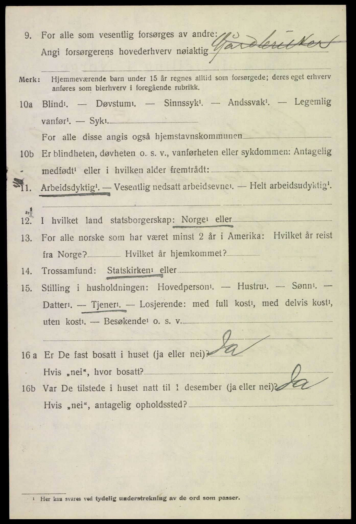 SAH, 1920 census for Folldal, 1920, p. 4588