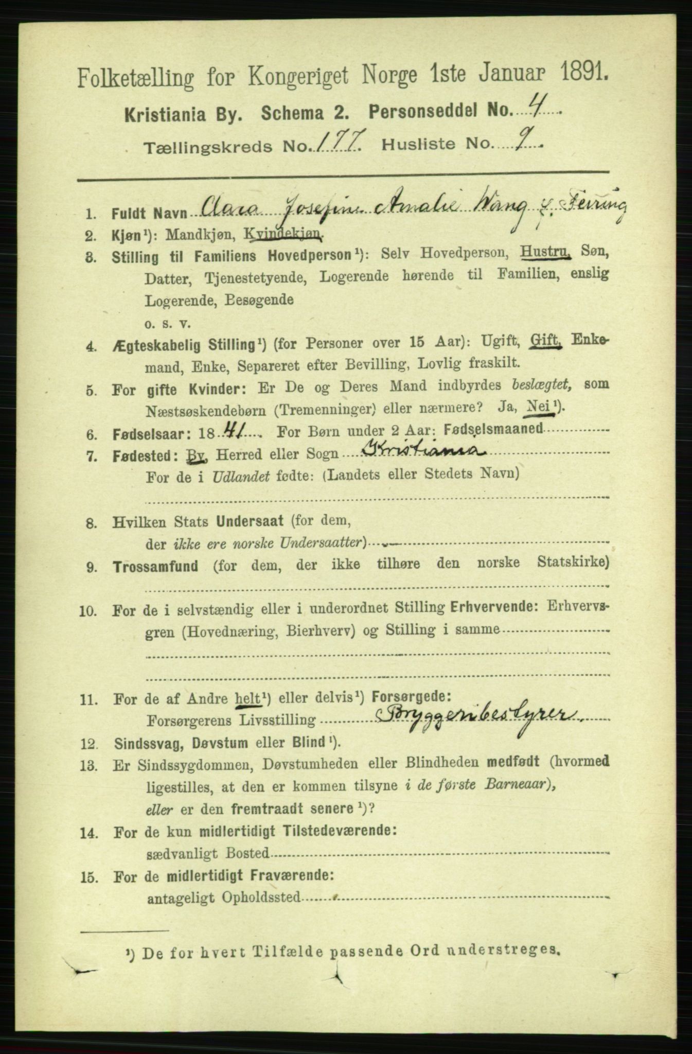 RA, 1891 census for 0301 Kristiania, 1891, p. 106666