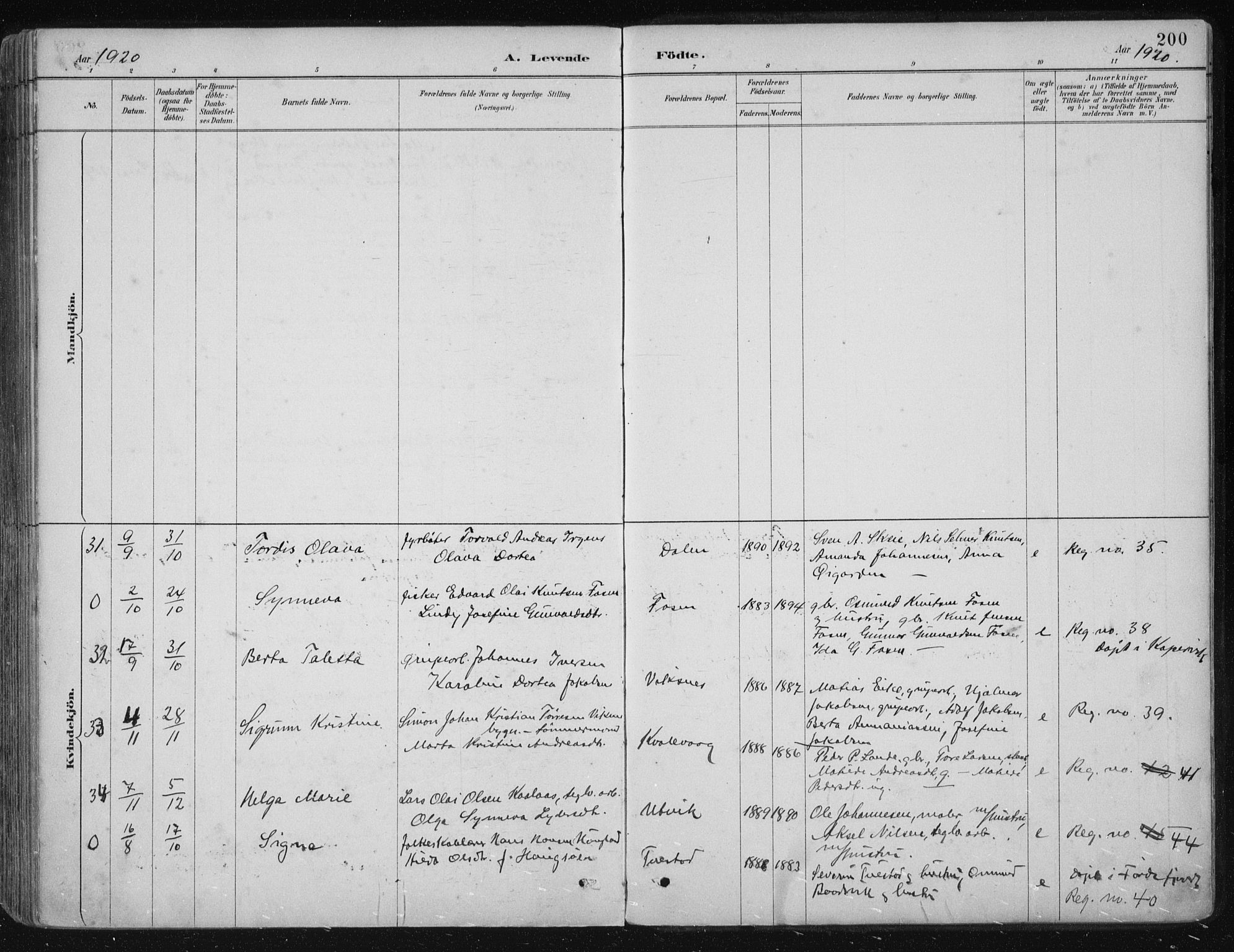 Avaldsnes sokneprestkontor, SAST/A -101851/H/Ha/Haa/L0017: Parish register (official) no. A 17, 1889-1920, p. 200