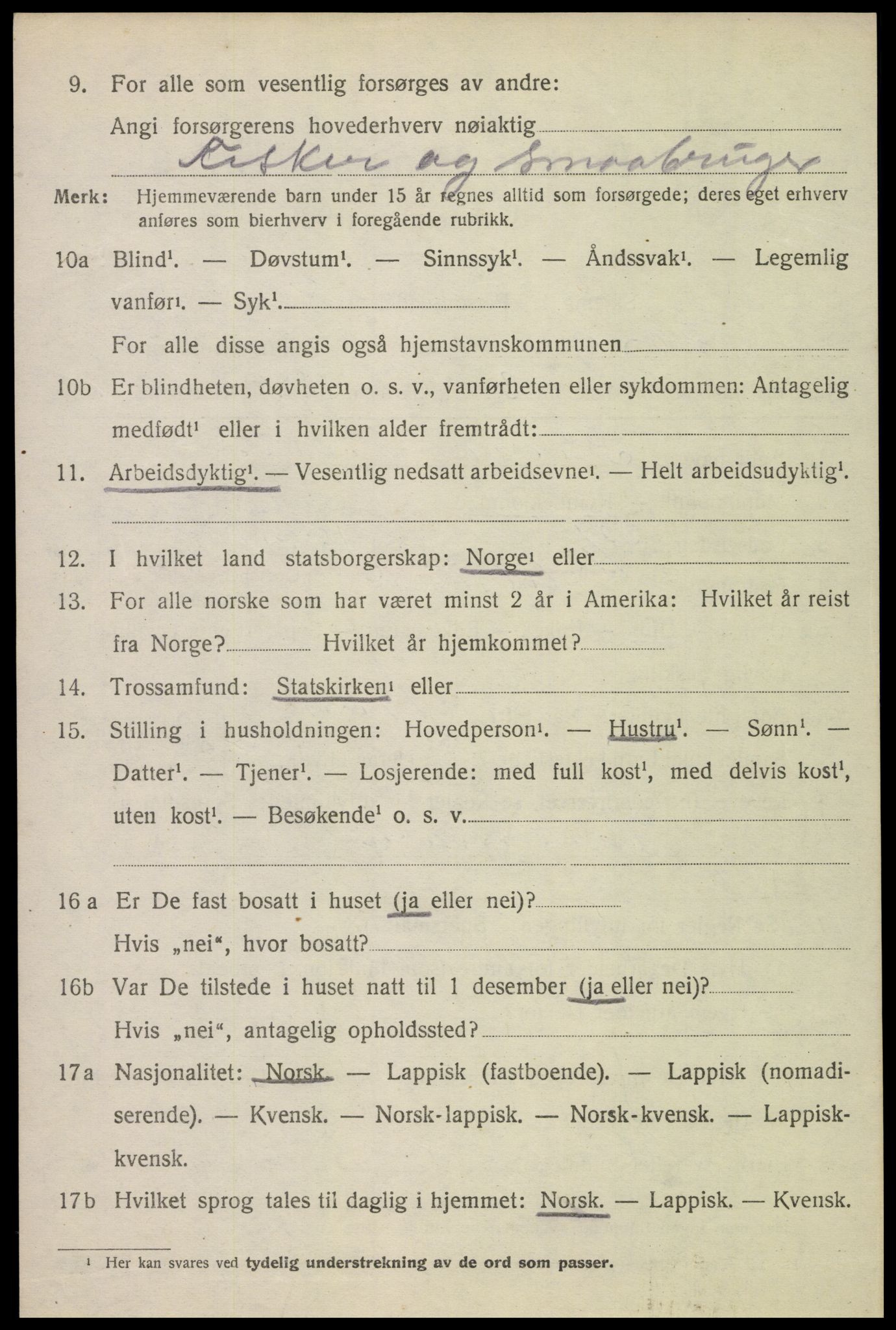 SAT, 1920 census for Borge, 1920, p. 8716