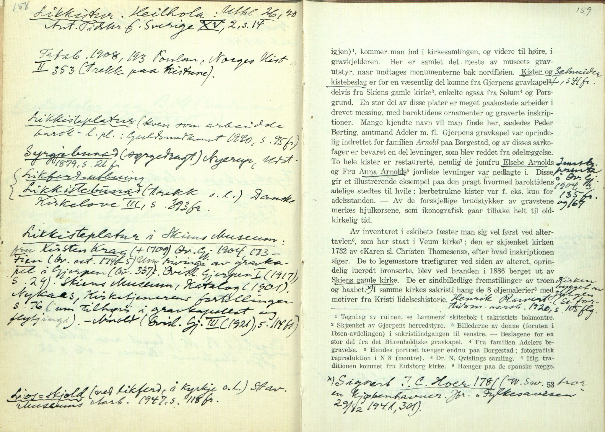 Rikard Berge, TEMU/TGM-A-1003/H/L0097: 97: Utklypp. Register ll, 1927, p. 158-159