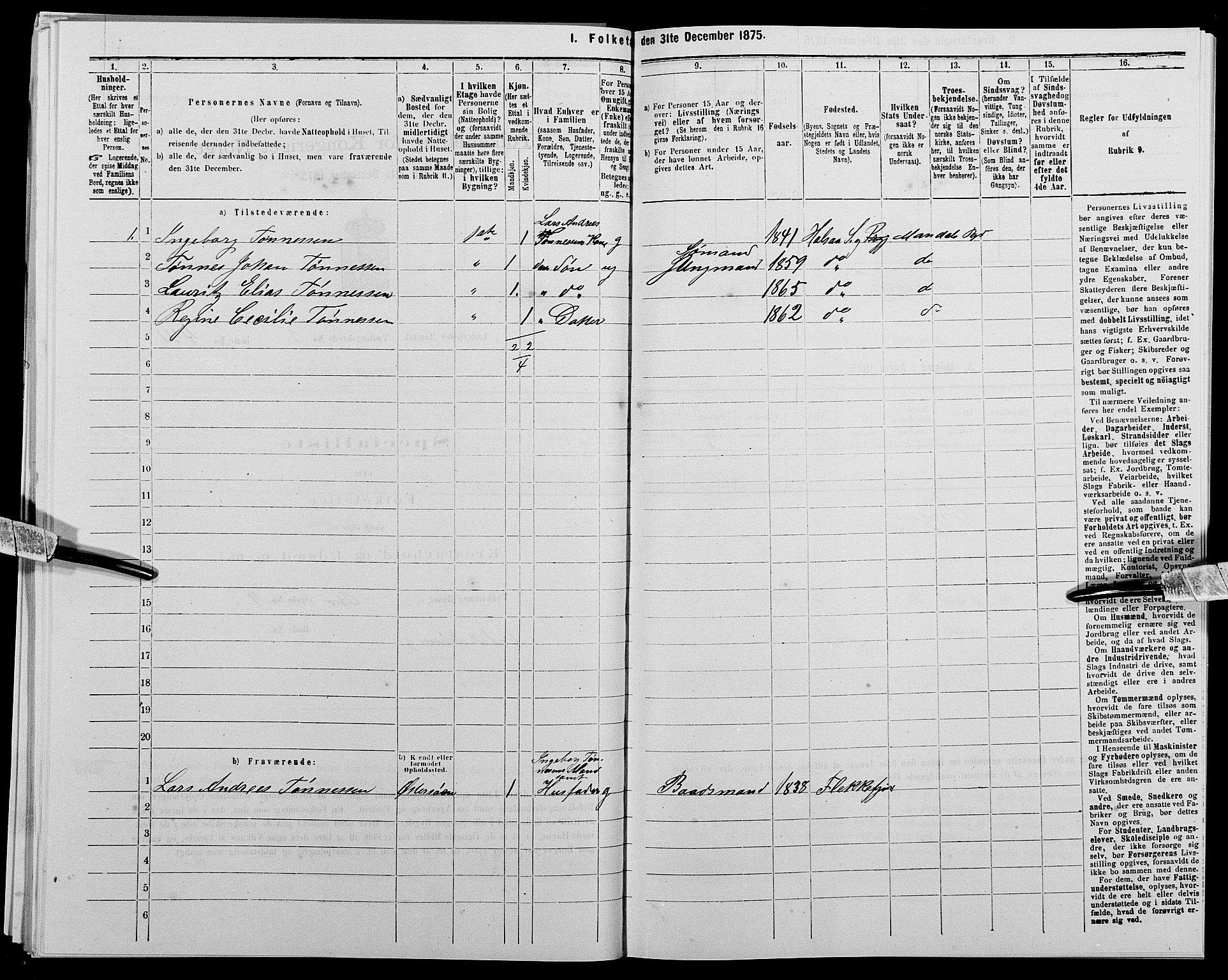 SAK, 1875 census for 1002B Mandal/Mandal, 1875, p. 925