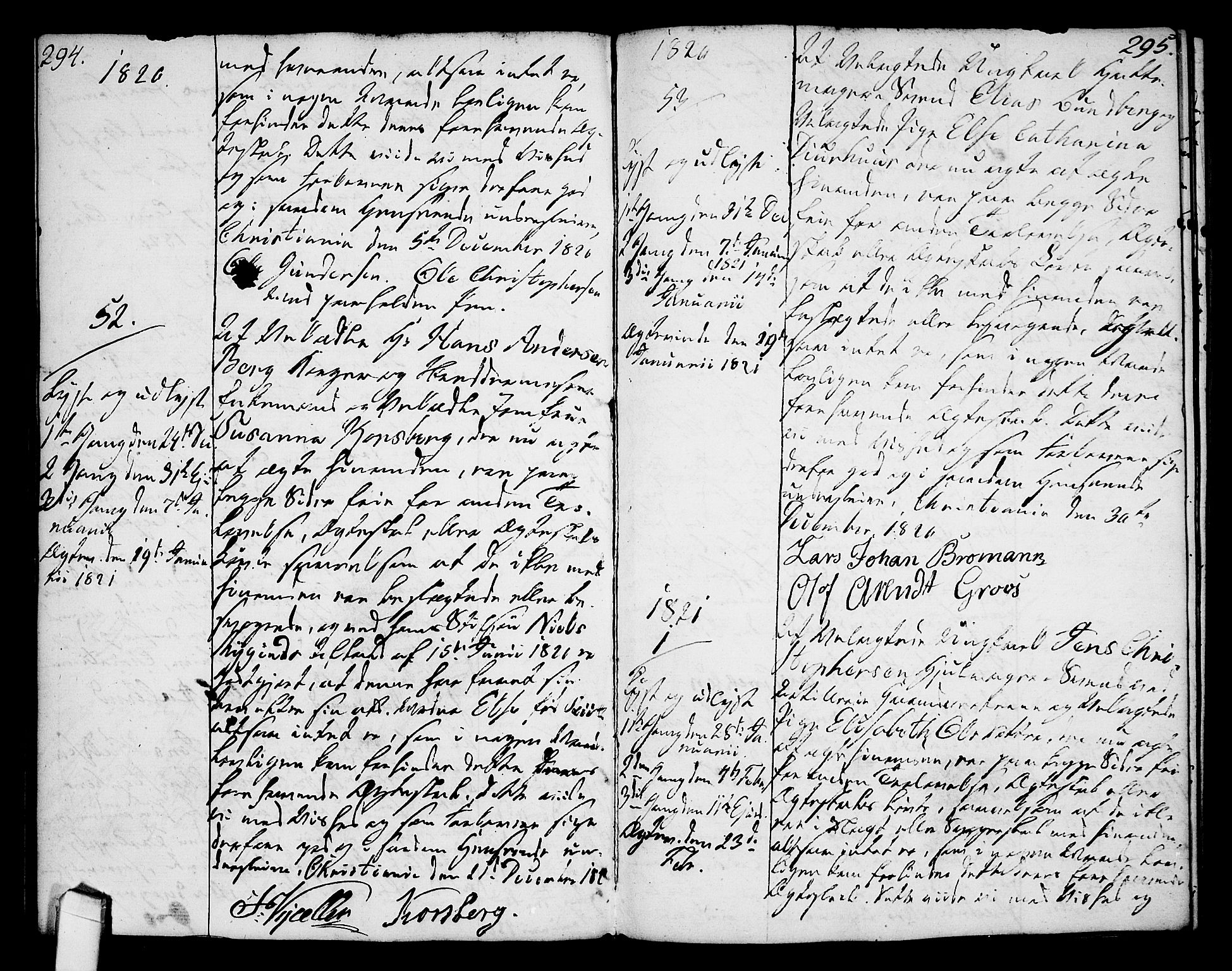 Oslo domkirke Kirkebøker, SAO/A-10752/L/La/L0011: Best man's statements no. 11, 1807-1819, p. 294-295