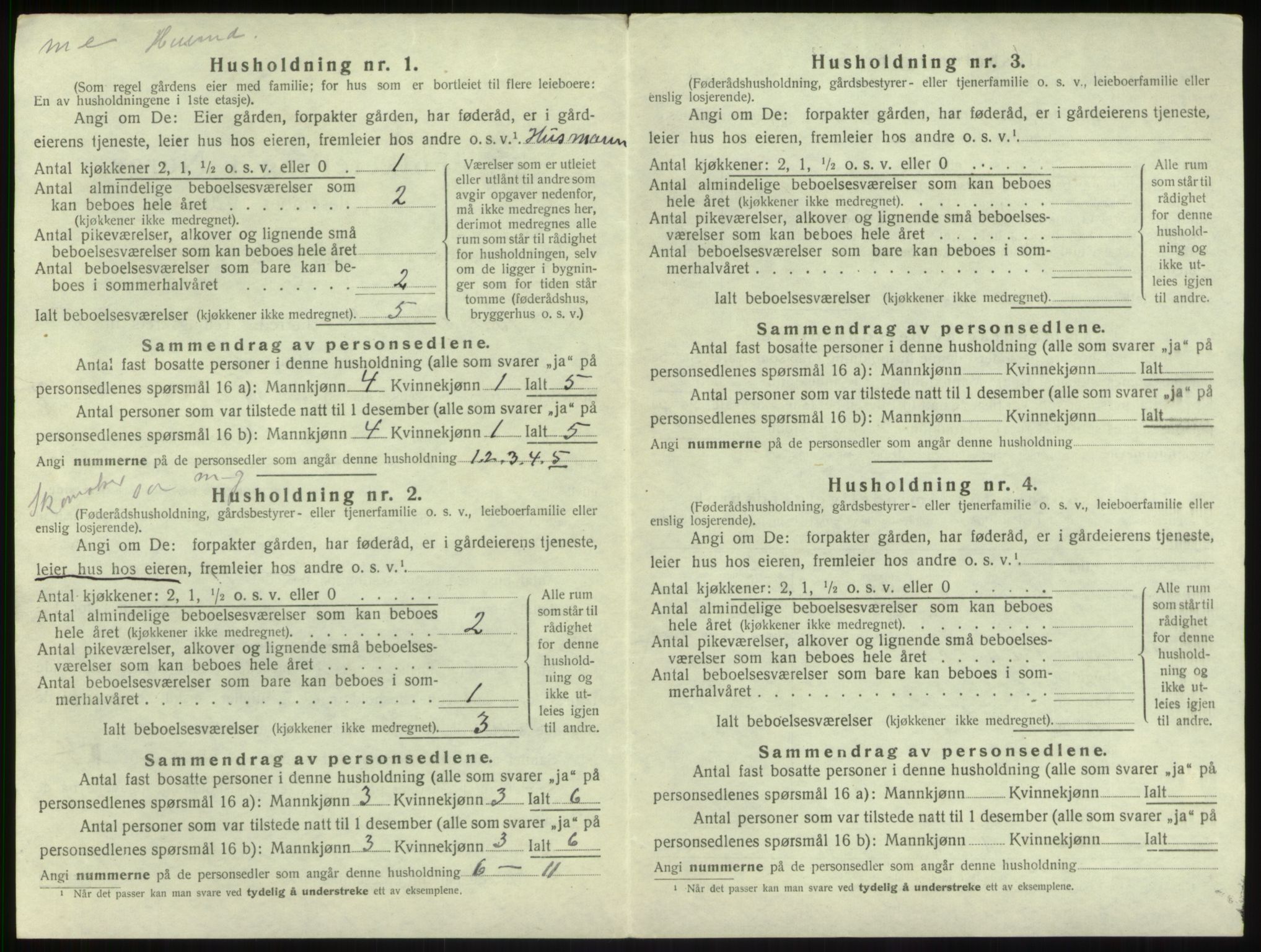 SAB, 1920 census for Balestrand, 1920, p. 283