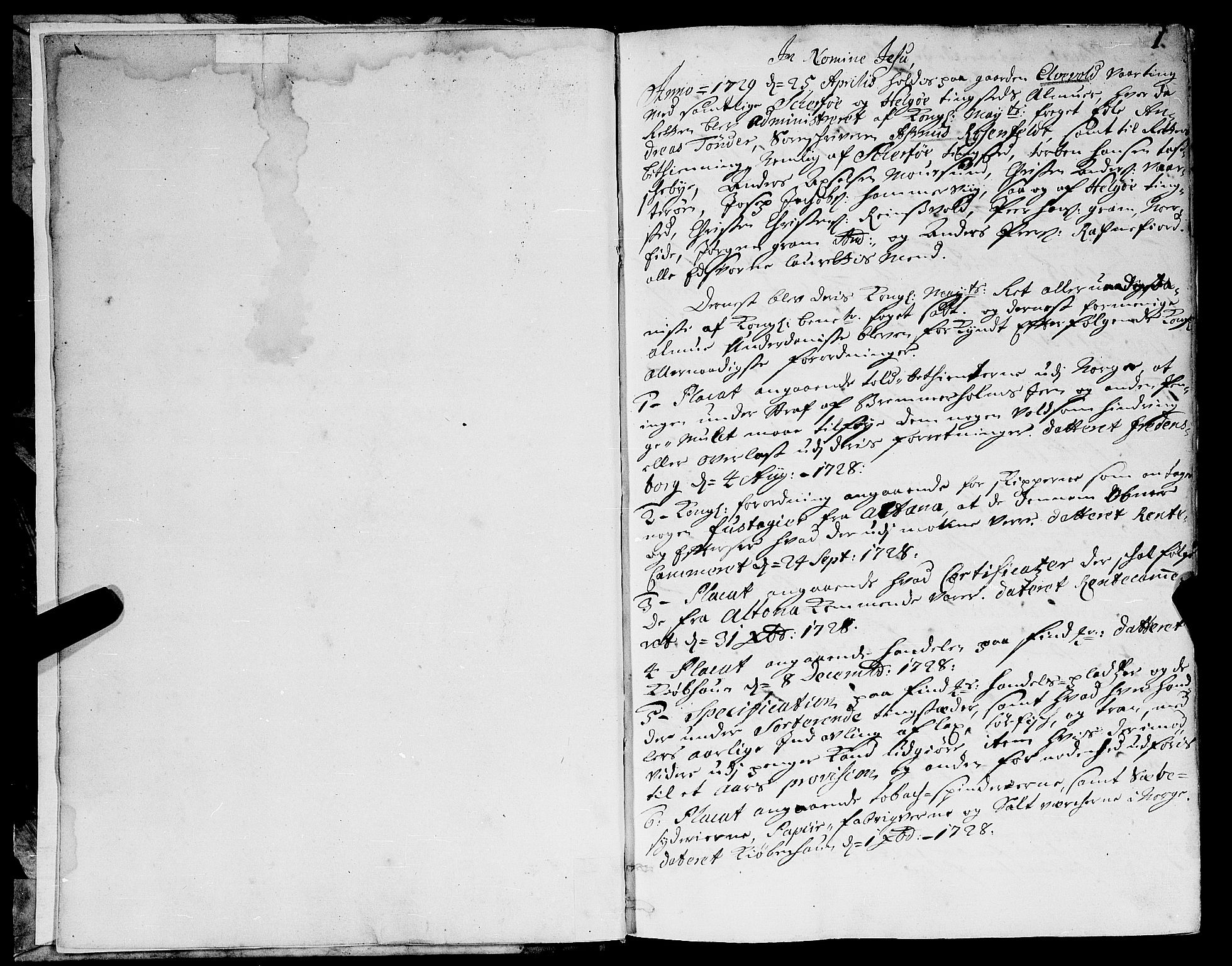 Sorenskriveren i Tromsø (-1755), SATØ/S-0262, 1729-1744, p. 0b-1a