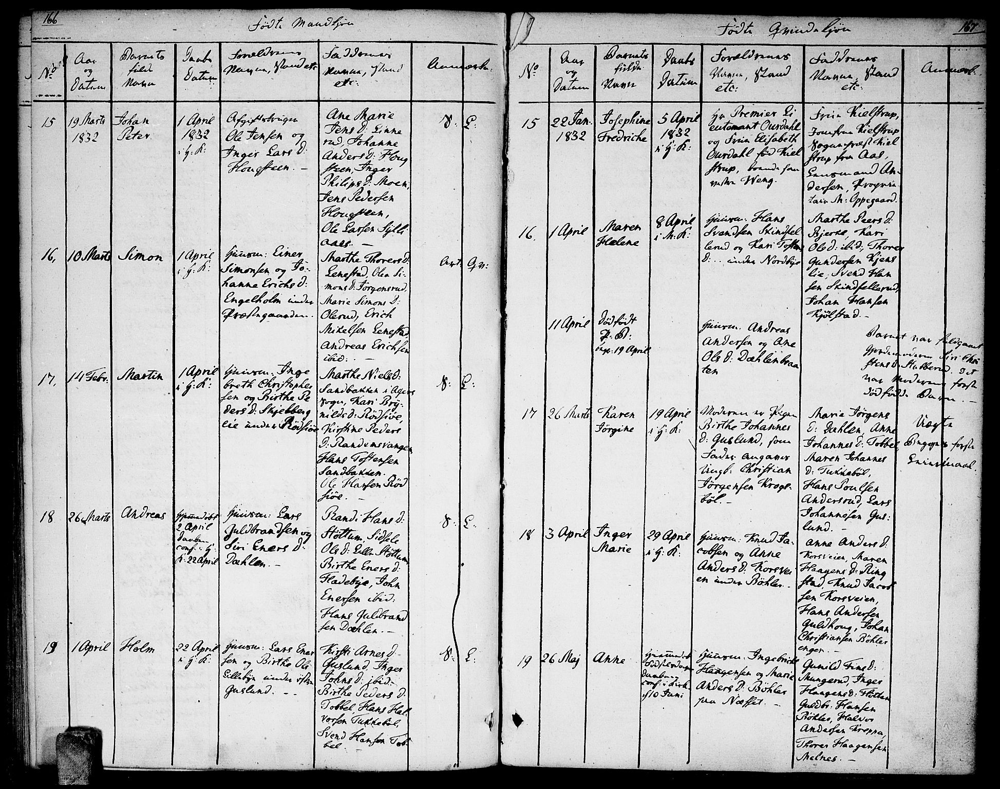 Enebakk prestekontor Kirkebøker, AV/SAO-A-10171c/F/Fa/L0007: Parish register (official) no. I 7, 1823-1832, p. 166-167