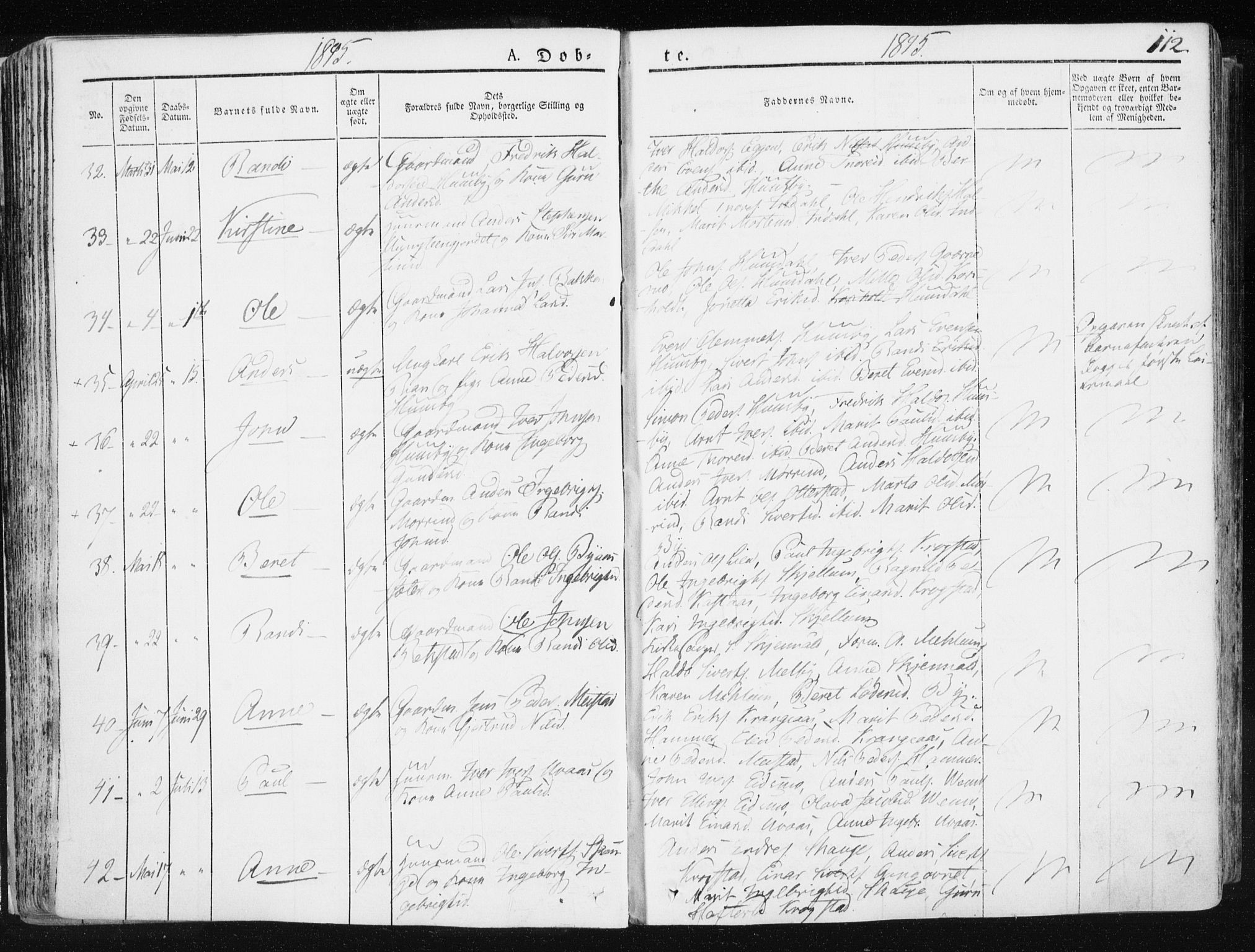 Ministerialprotokoller, klokkerbøker og fødselsregistre - Sør-Trøndelag, AV/SAT-A-1456/665/L0771: Parish register (official) no. 665A06, 1830-1856, p. 112