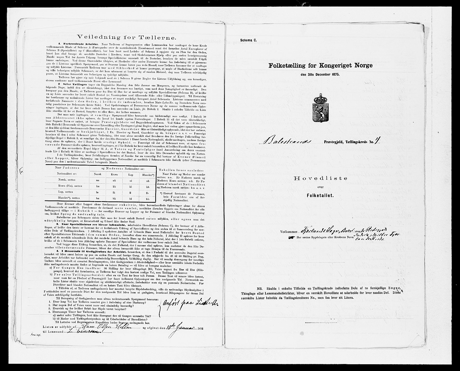 SAB, 1875 census for 1418P Balestrand, 1875, p. 12
