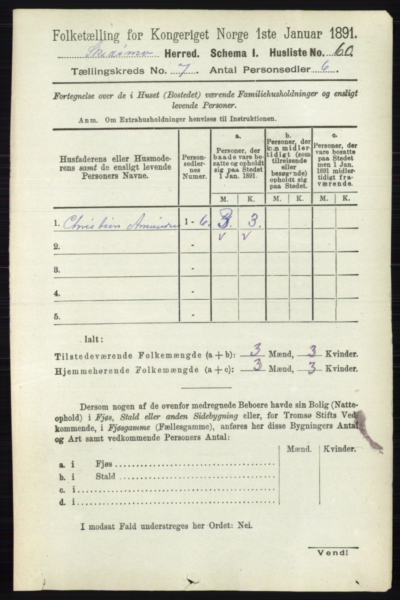 RA, 1891 census for 0231 Skedsmo, 1891, p. 3326
