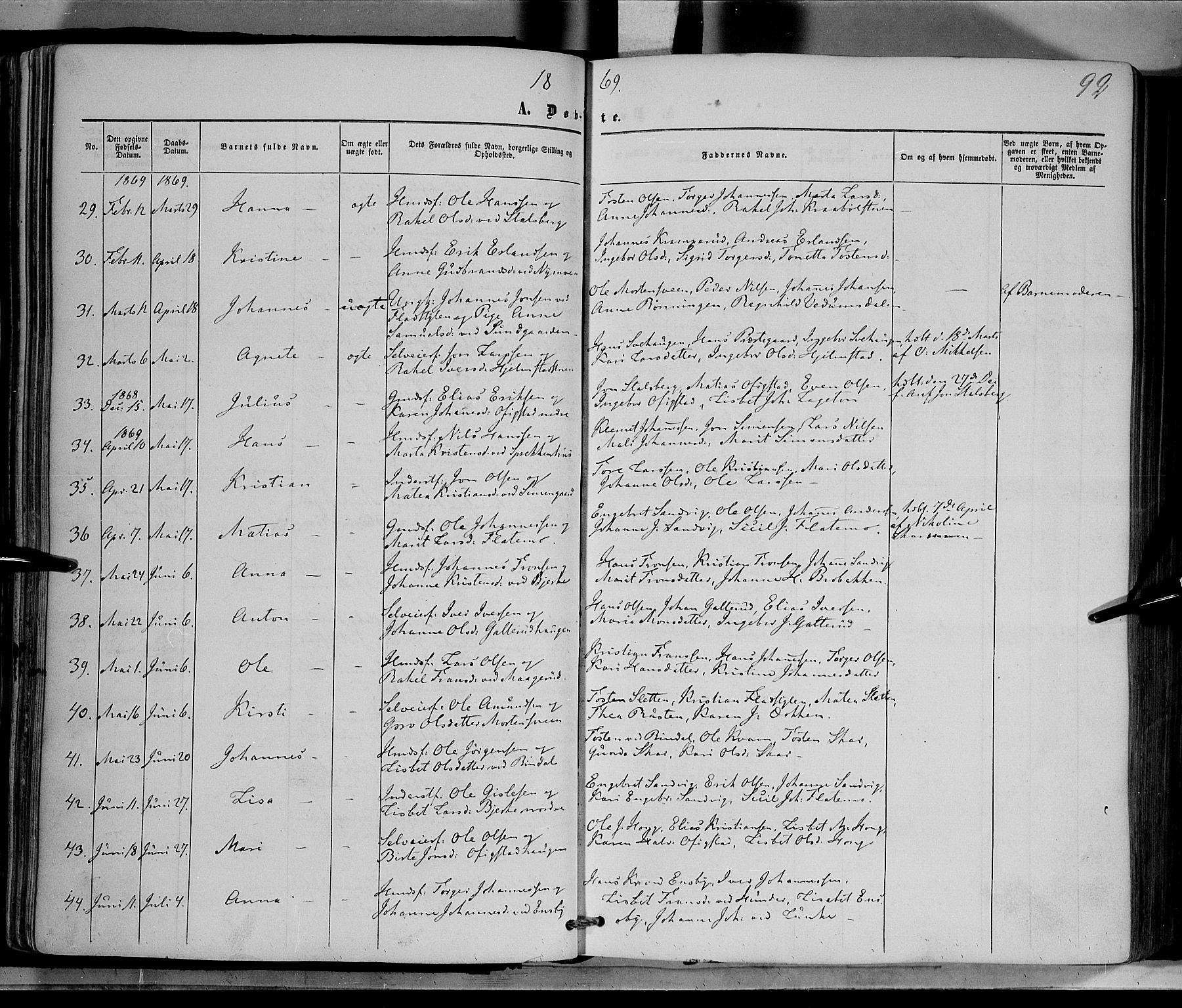 Øyer prestekontor, SAH/PREST-084/H/Ha/Haa/L0006: Parish register (official) no. 6, 1858-1874, p. 92