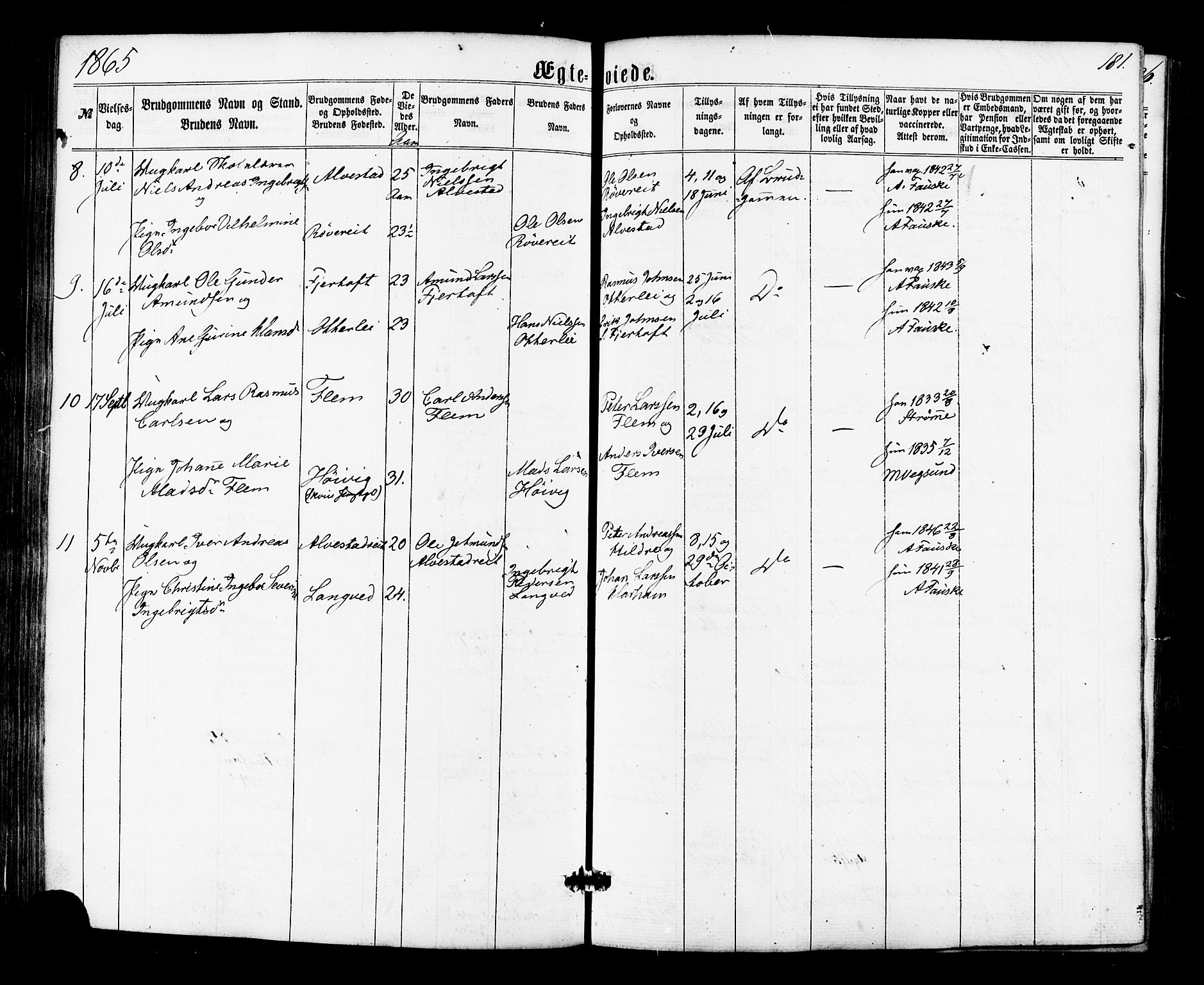 Ministerialprotokoller, klokkerbøker og fødselsregistre - Møre og Romsdal, AV/SAT-A-1454/536/L0498: Parish register (official) no. 536A07, 1862-1875, p. 181