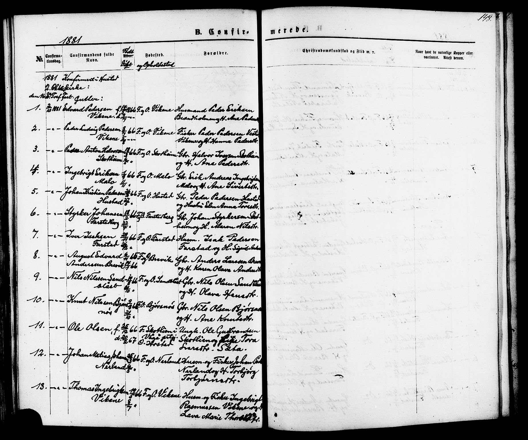 Ministerialprotokoller, klokkerbøker og fødselsregistre - Møre og Romsdal, AV/SAT-A-1454/566/L0768: Parish register (official) no. 566A07, 1869-1881, p. 148