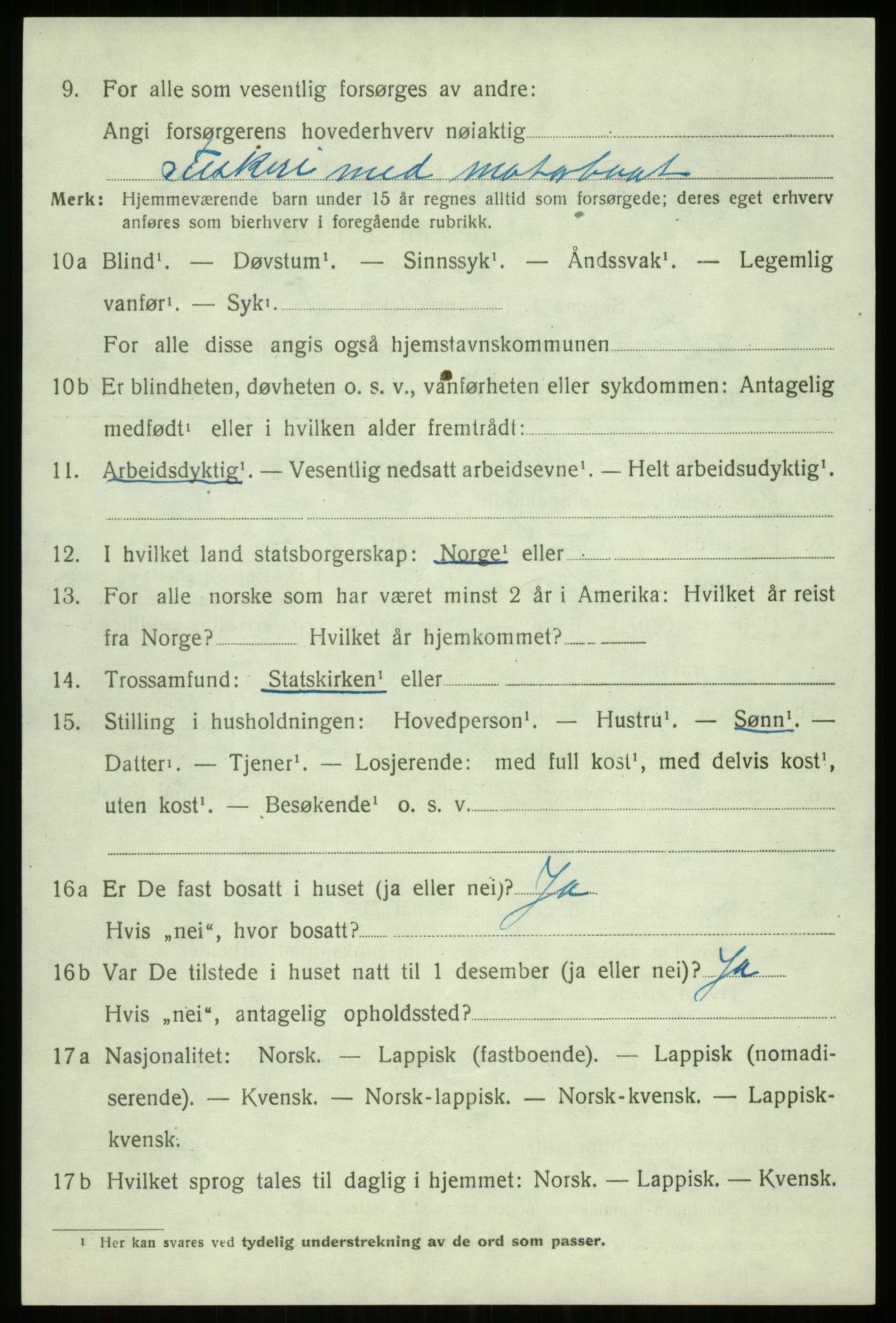 SATØ, 1920 census for Trondenes, 1920, p. 3492