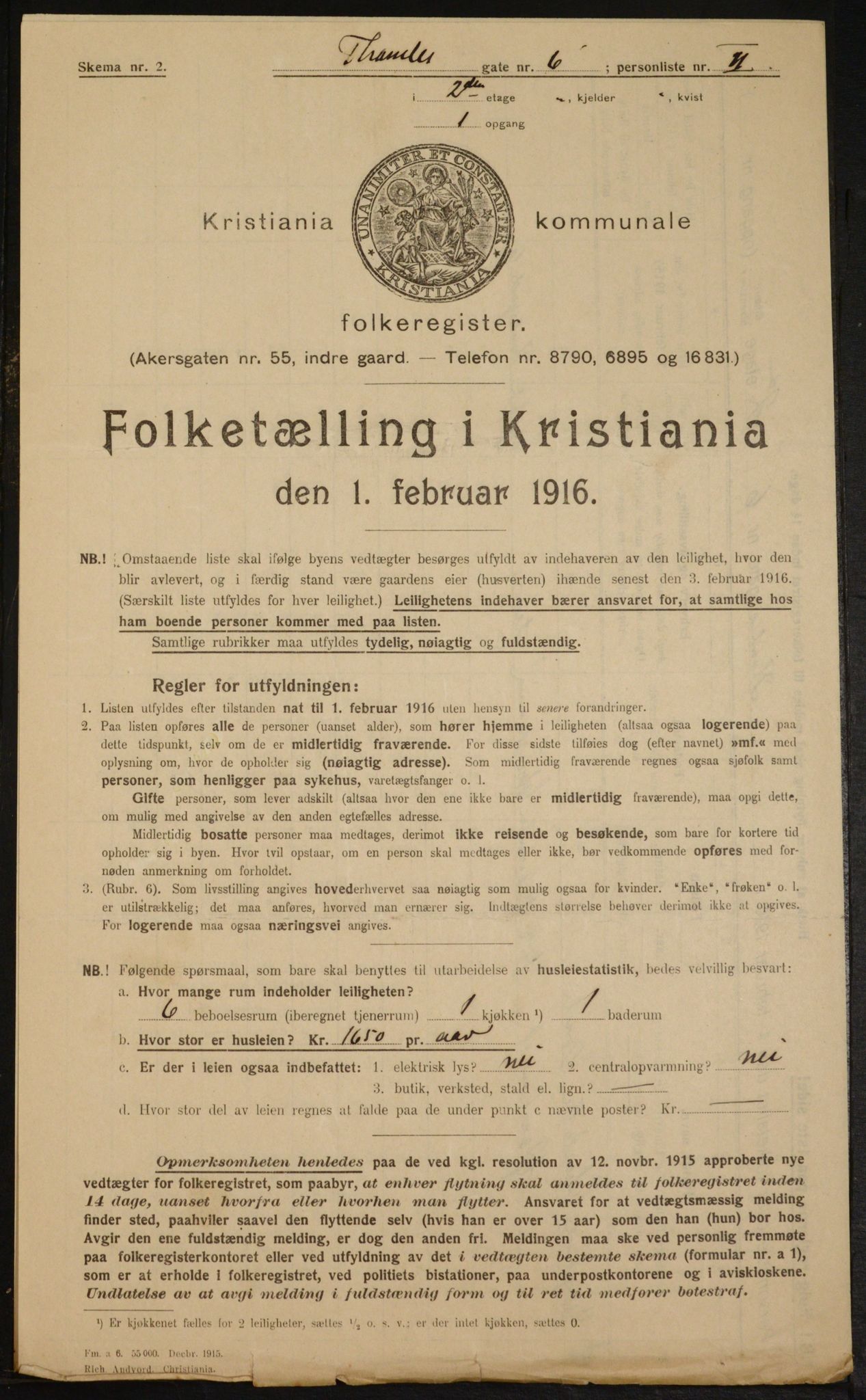 OBA, Municipal Census 1916 for Kristiania, 1916, p. 112342