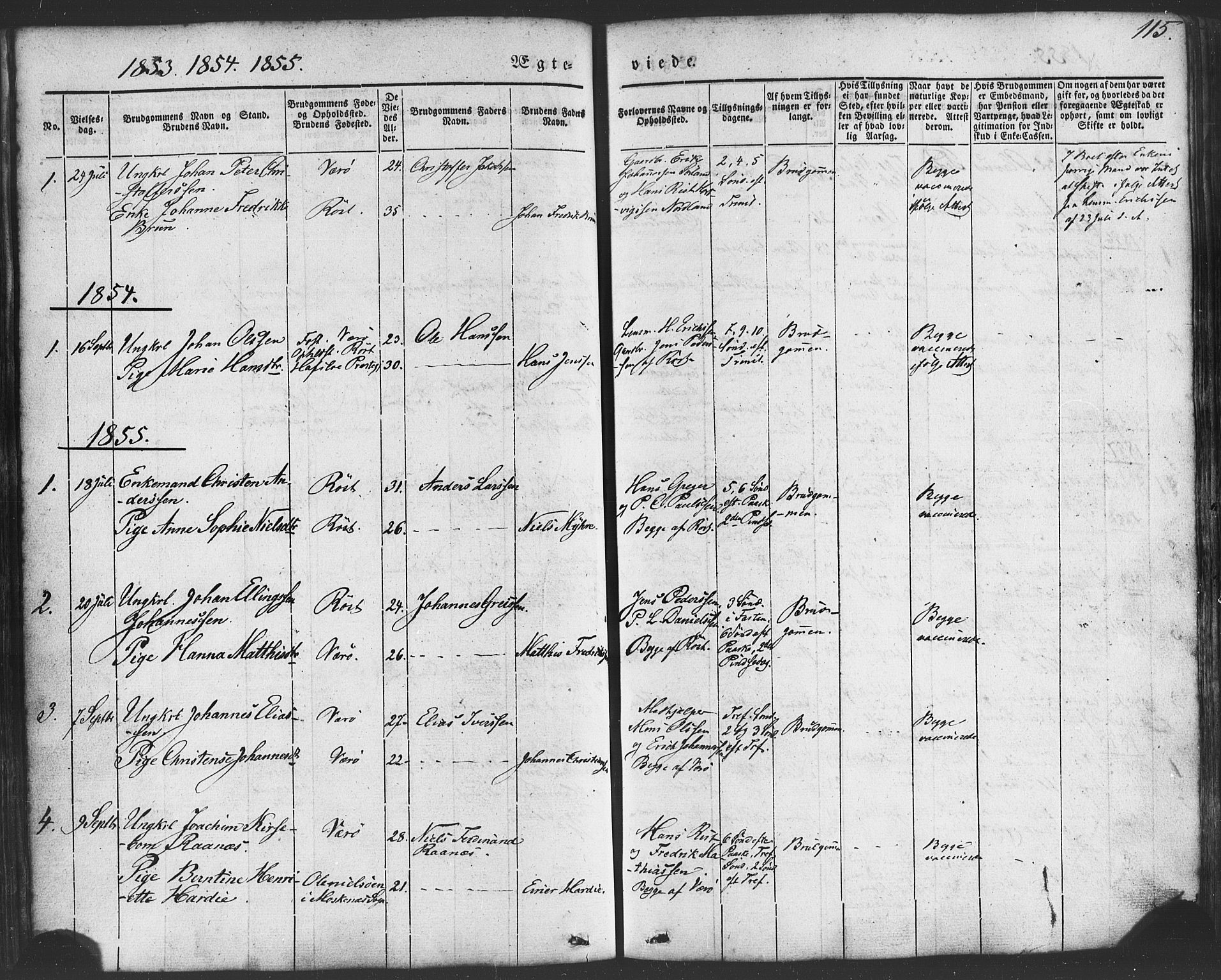 Ministerialprotokoller, klokkerbøker og fødselsregistre - Nordland, SAT/A-1459/807/L0121: Parish register (official) no. 807A04, 1846-1879, p. 115