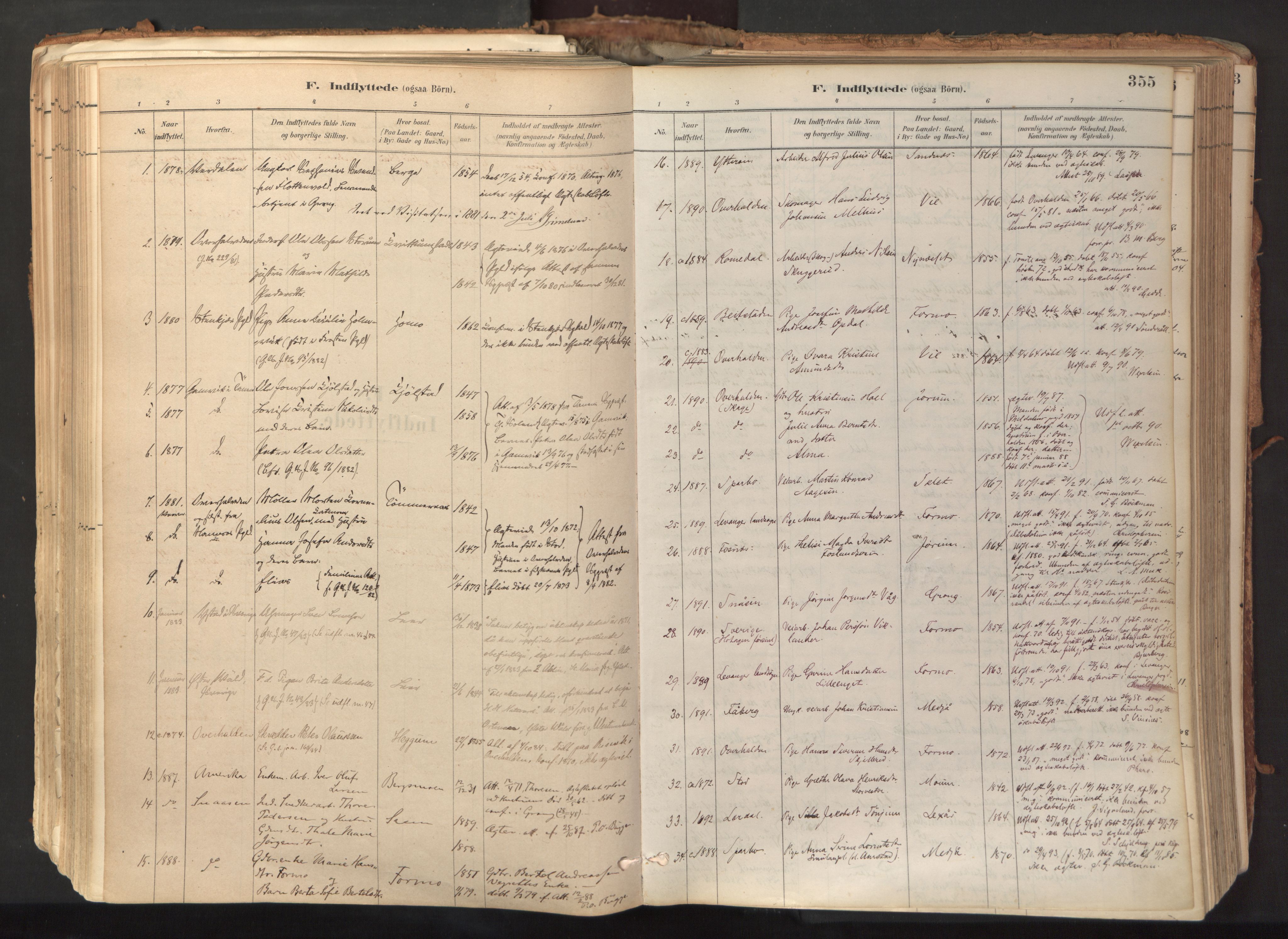 Ministerialprotokoller, klokkerbøker og fødselsregistre - Nord-Trøndelag, SAT/A-1458/758/L0519: Parish register (official) no. 758A04, 1880-1926, p. 355
