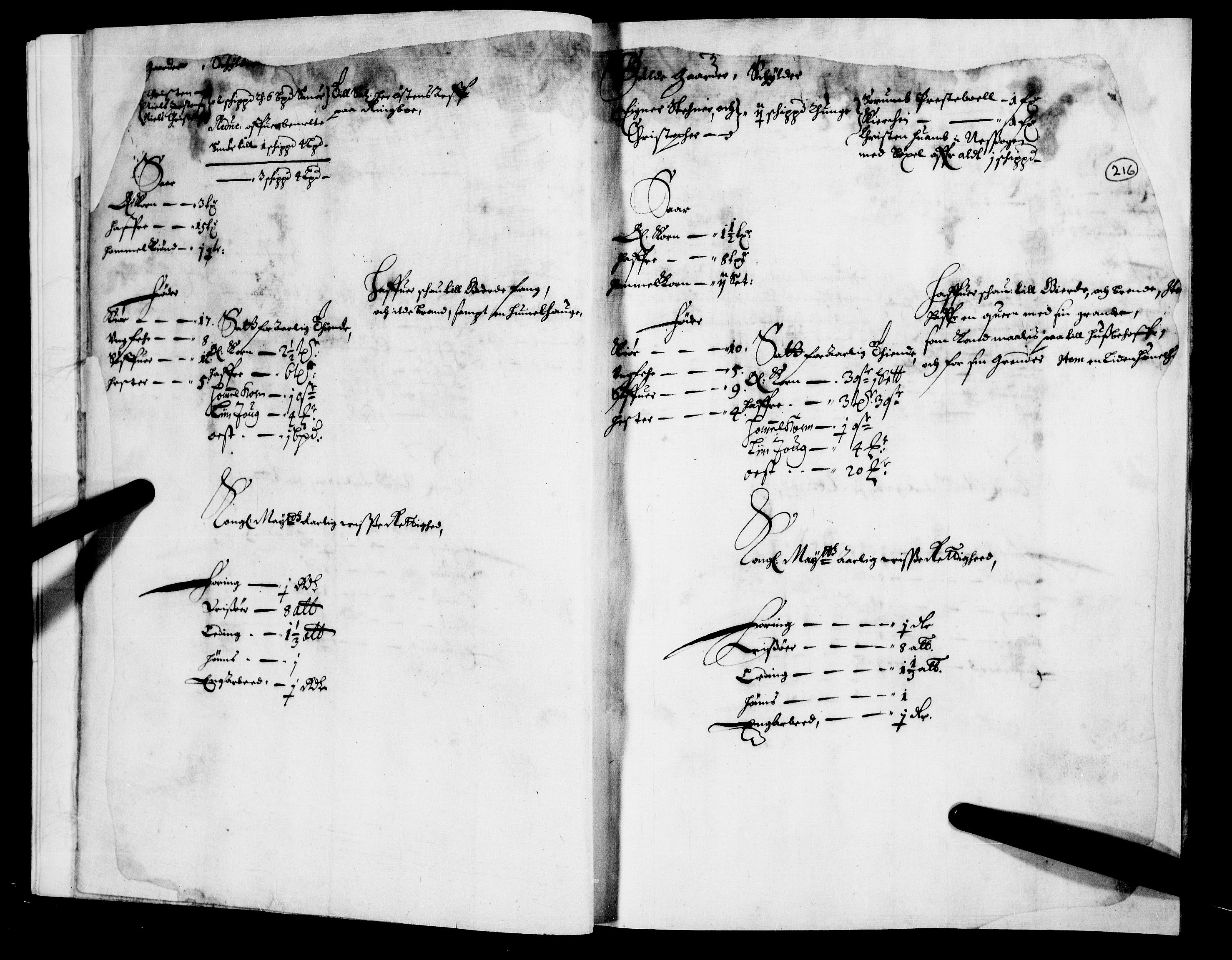 Rentekammeret inntil 1814, Realistisk ordnet avdeling, AV/RA-EA-4070/N/Nb/Nba/L0008: Nedre Romerike fogderi, 2. del, 1666, p. 215b-216a