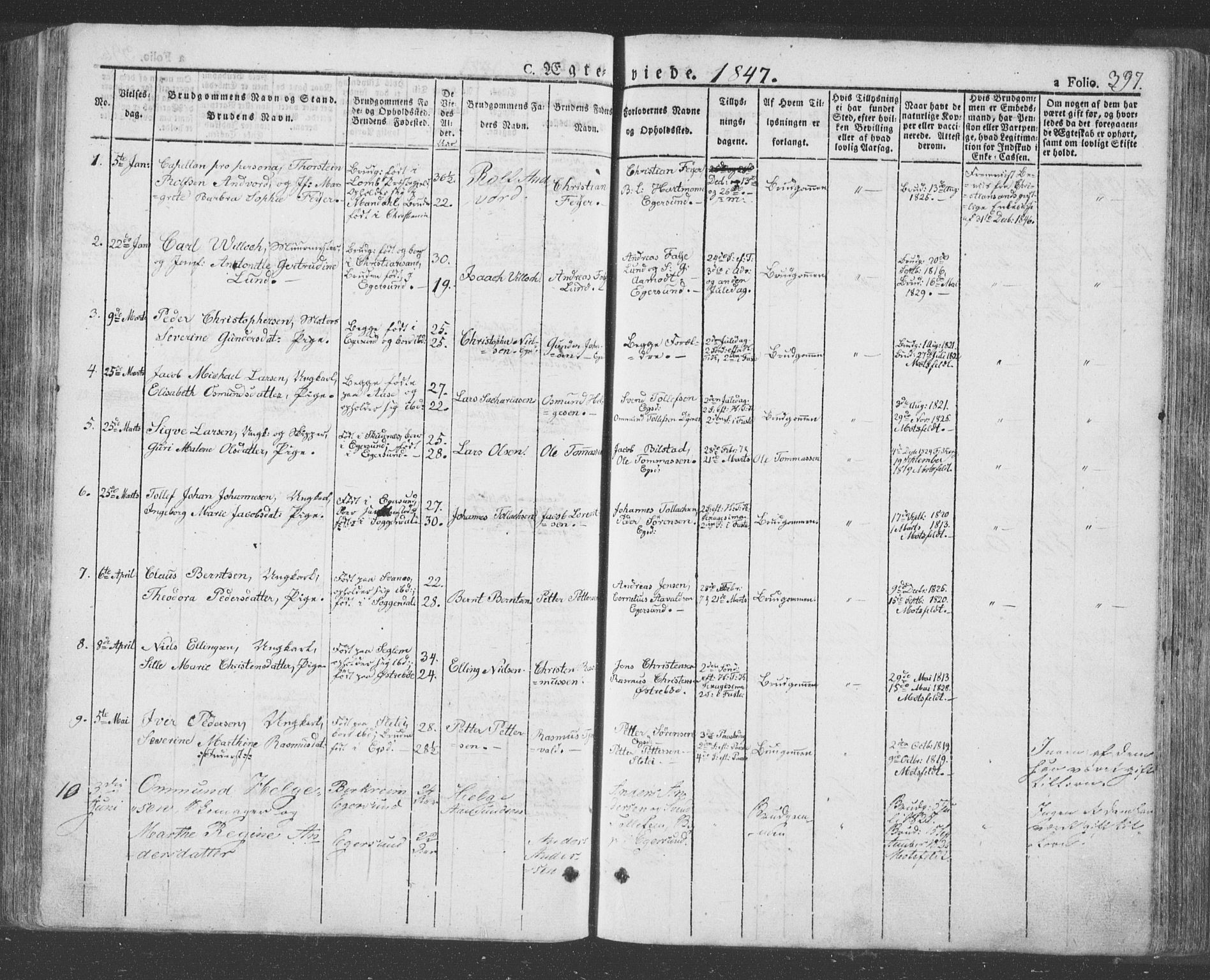 Eigersund sokneprestkontor, SAST/A-101807/S08/L0009: Parish register (official) no. A 9, 1827-1850, p. 397